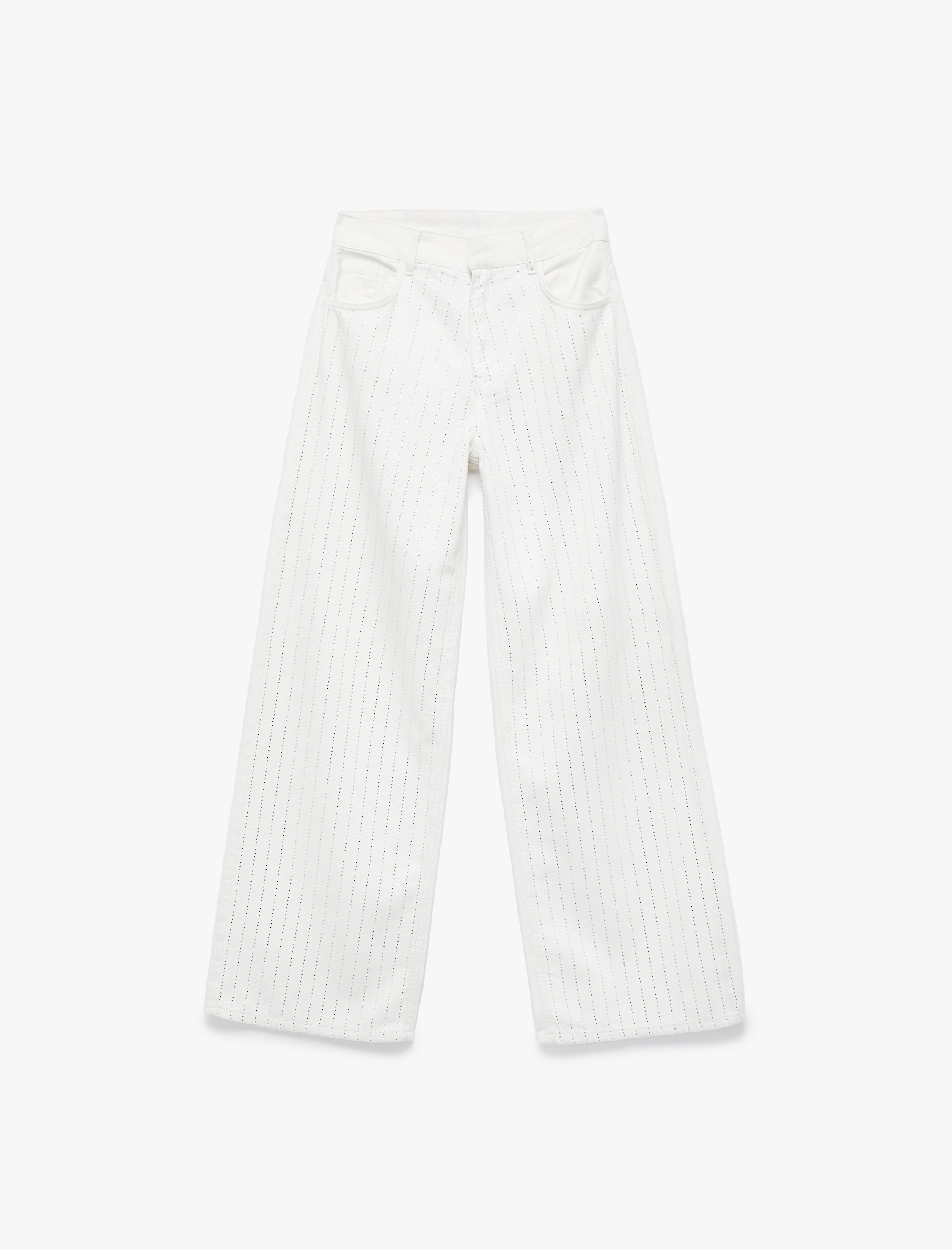   Koton X Zeynep Bastık - Taş Detaylı Pamuklu Loose Straight Fit Geniş Paça Jean Pantolon