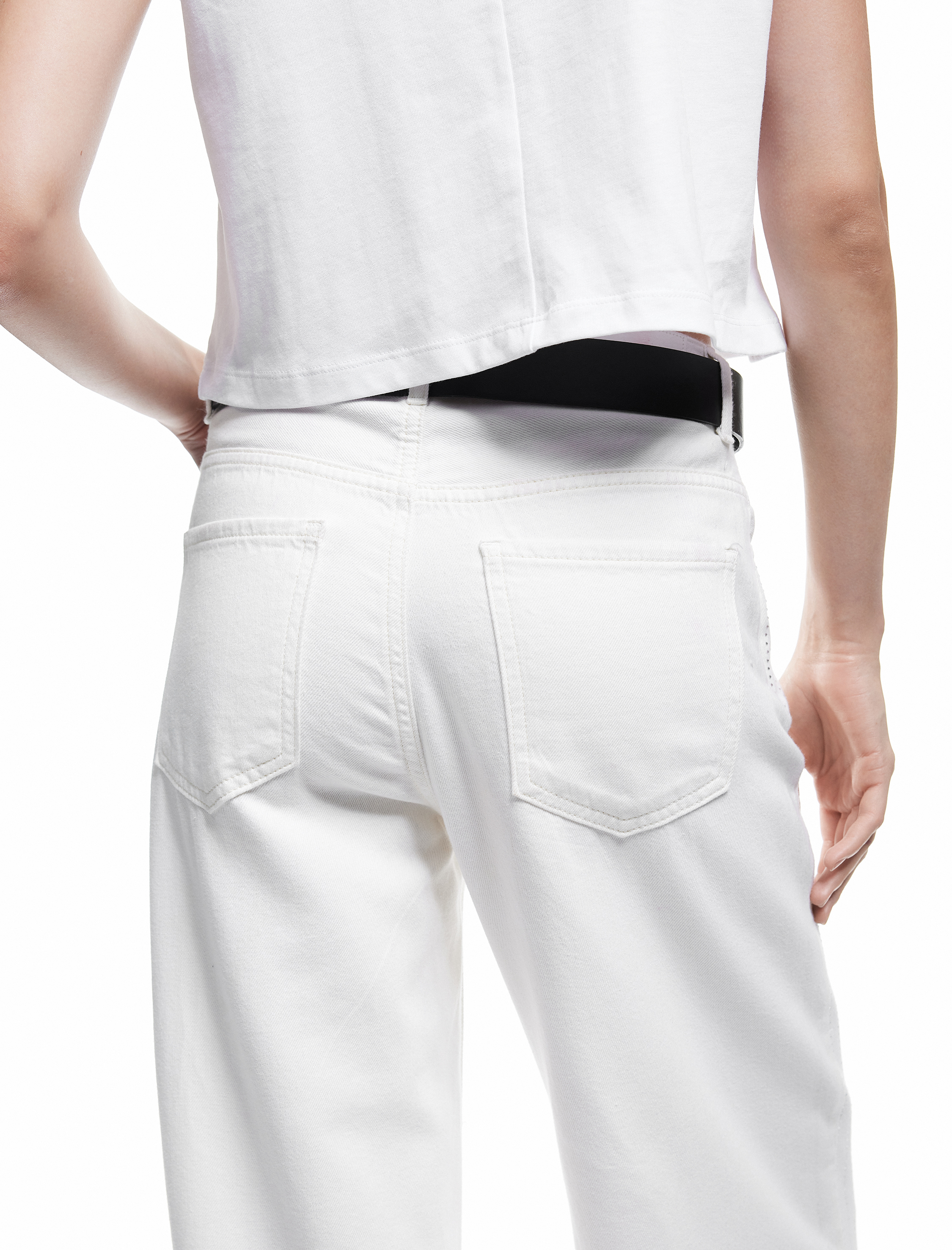   Koton X Zeynep Bastık - Taş Detaylı Pamuklu Loose Straight Fit Geniş Paça Jean Pantolon