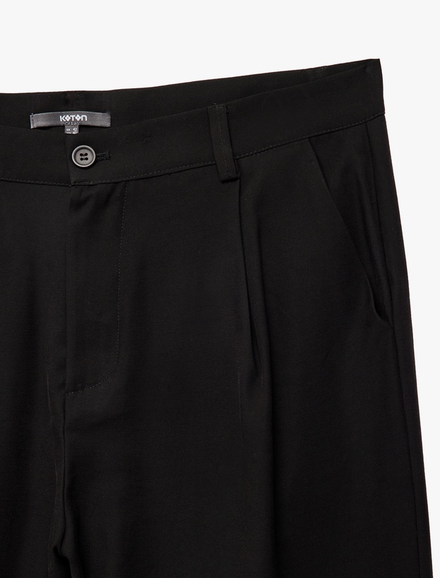 Oversize Viskon Cep Detaylı Rayon Pileli Kumaş Yazlık Pantolon_4