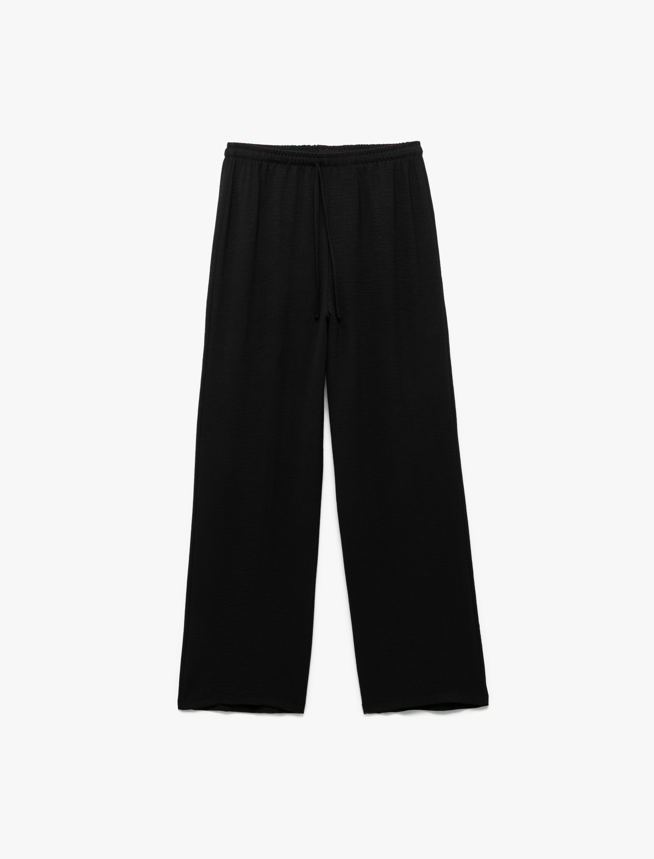   Aerobin Kumaş Geniş Paça Beli Bağcıklı Pantolon