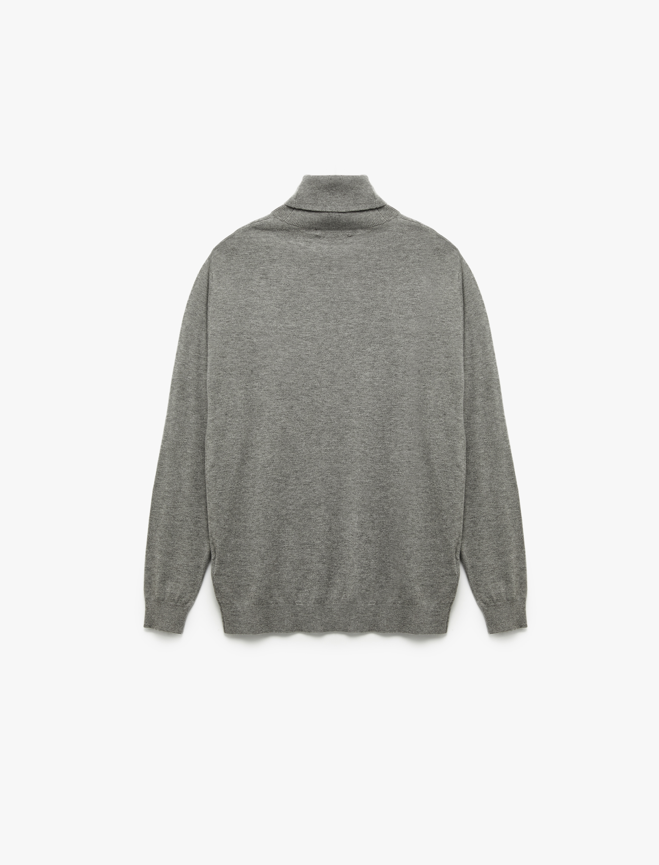   Viskon Karışımlı Uzun Kollu Basic Boğazlı Triko Kazak