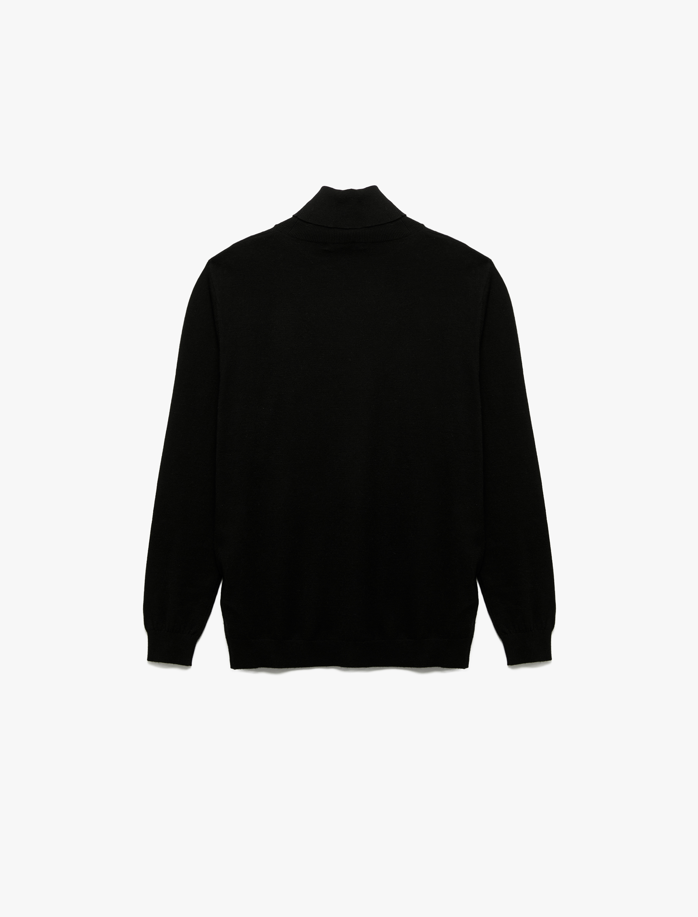   Viskon Karışımlı Uzun Kollu Basic Boğazlı Triko Kazak