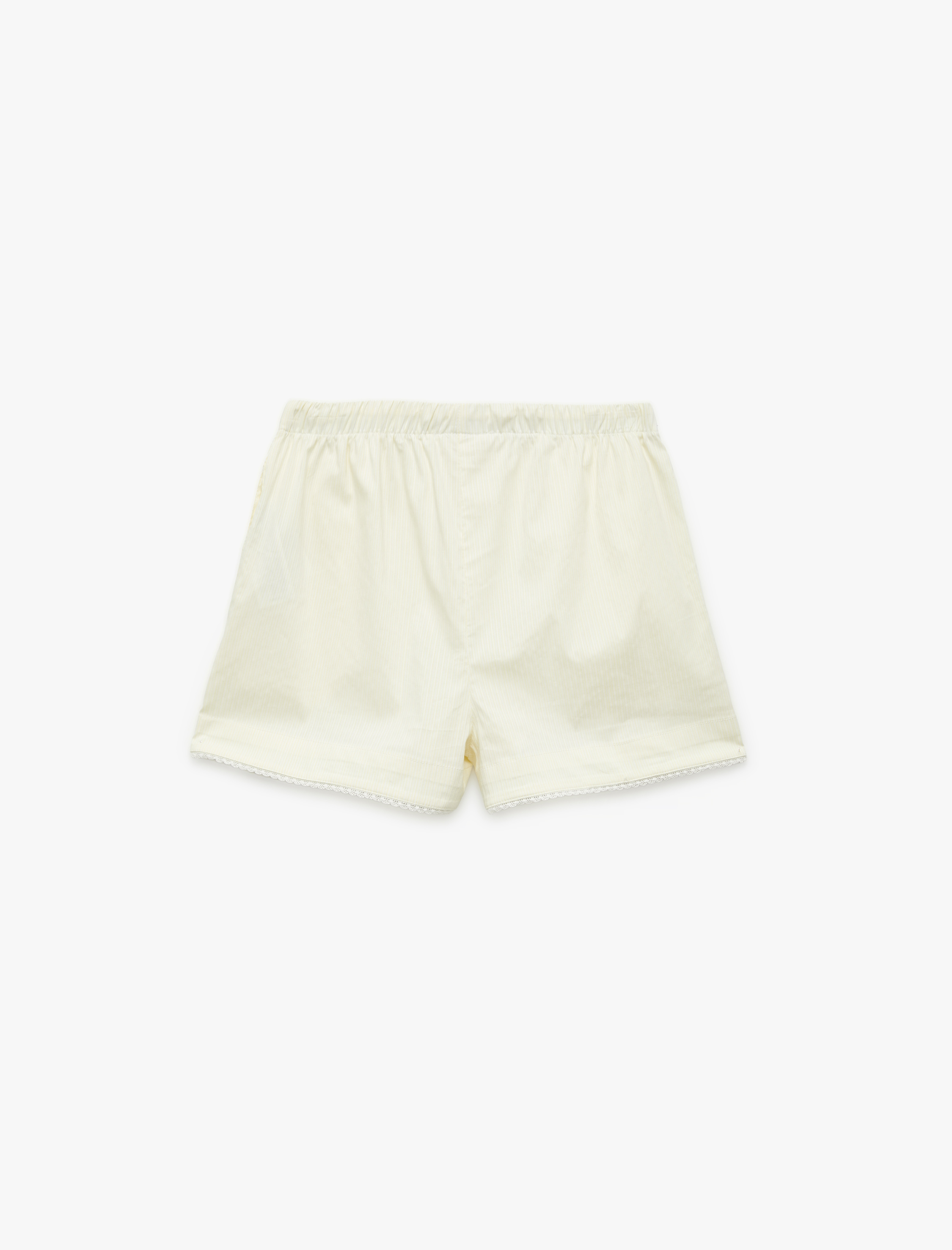   Beli Lastikli Bağlamalı Pamuklu Mini Şort