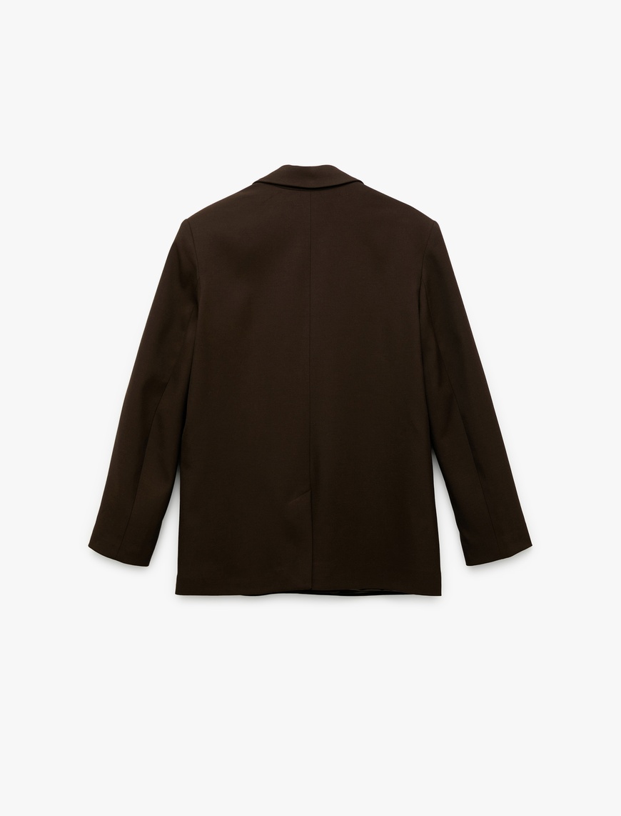   Cepli Uzun Kollu Kruvaze Oversize Blazer Ceket