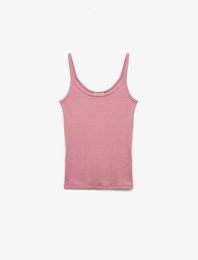 Pamuklu U Yaka Slim Fit Fitilli Atlet