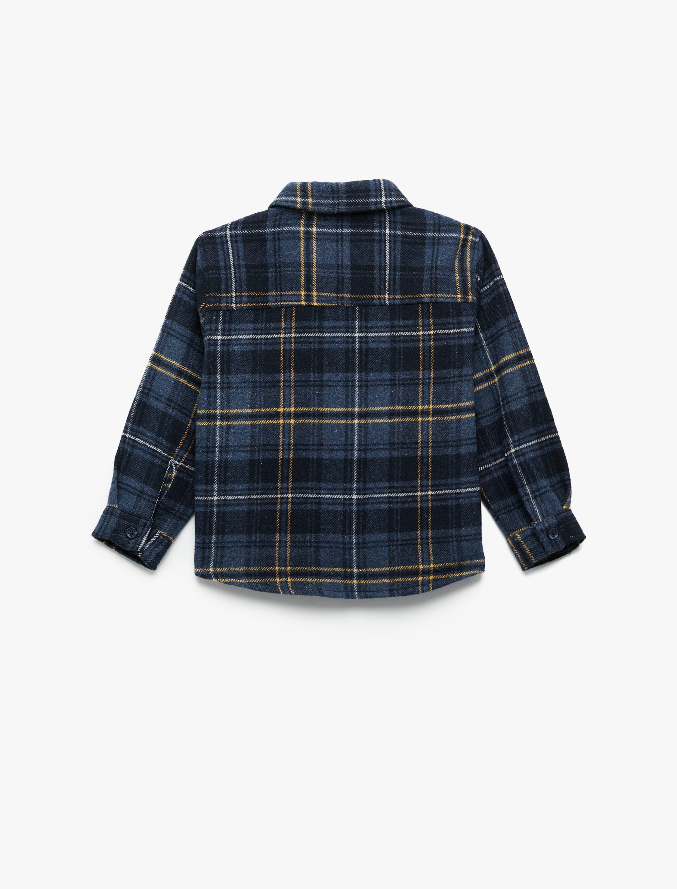  Erkek Bebek Ekoseli Tek Cepli Uzun Kollu Oduncu Gömlek