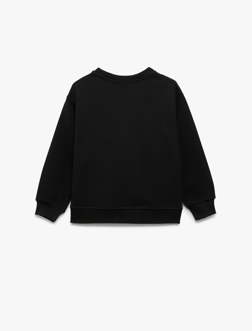  Erkek Çocuk Uzun Kollu Bisiklet Yaka Şardonlu Basic Sweatshirt