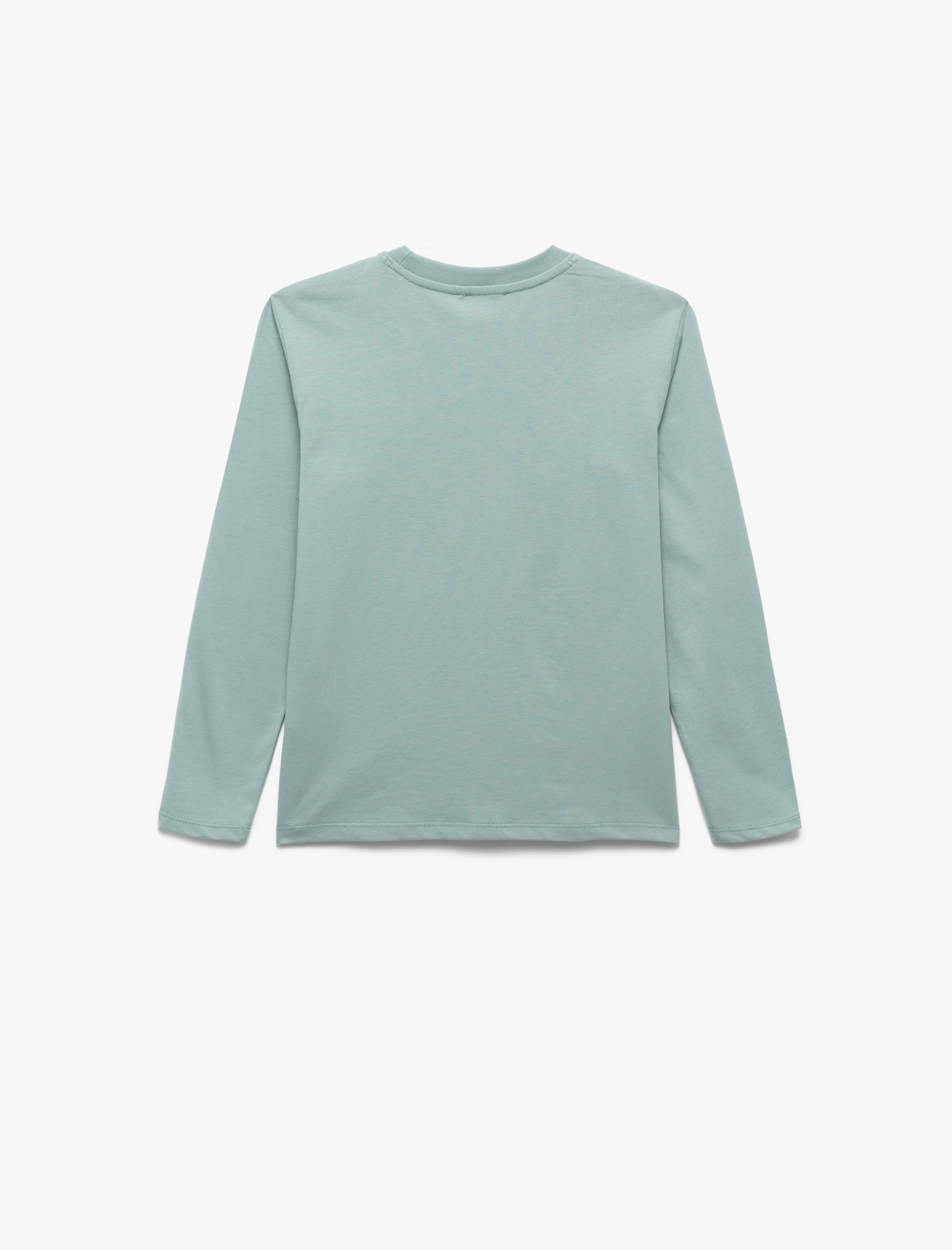  Erkek Çocuk Pamuklu Uzun Kollu Bisiklet Yaka Dinozor Baskılı Tişört