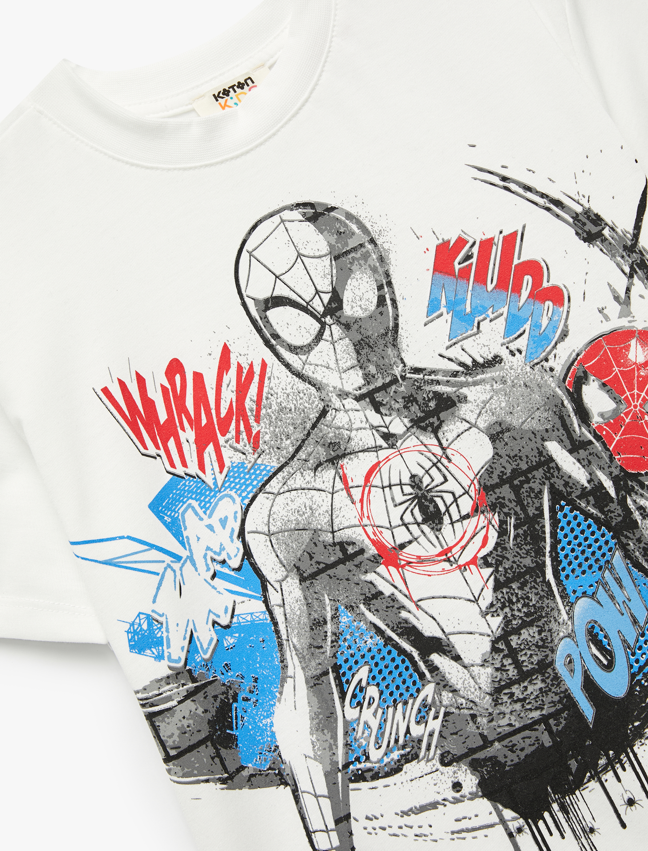  Erkek Çocuk Örümcek Adam Baskılı Kısa Kollu Bisiklet Yaka Lisanslı Tişört