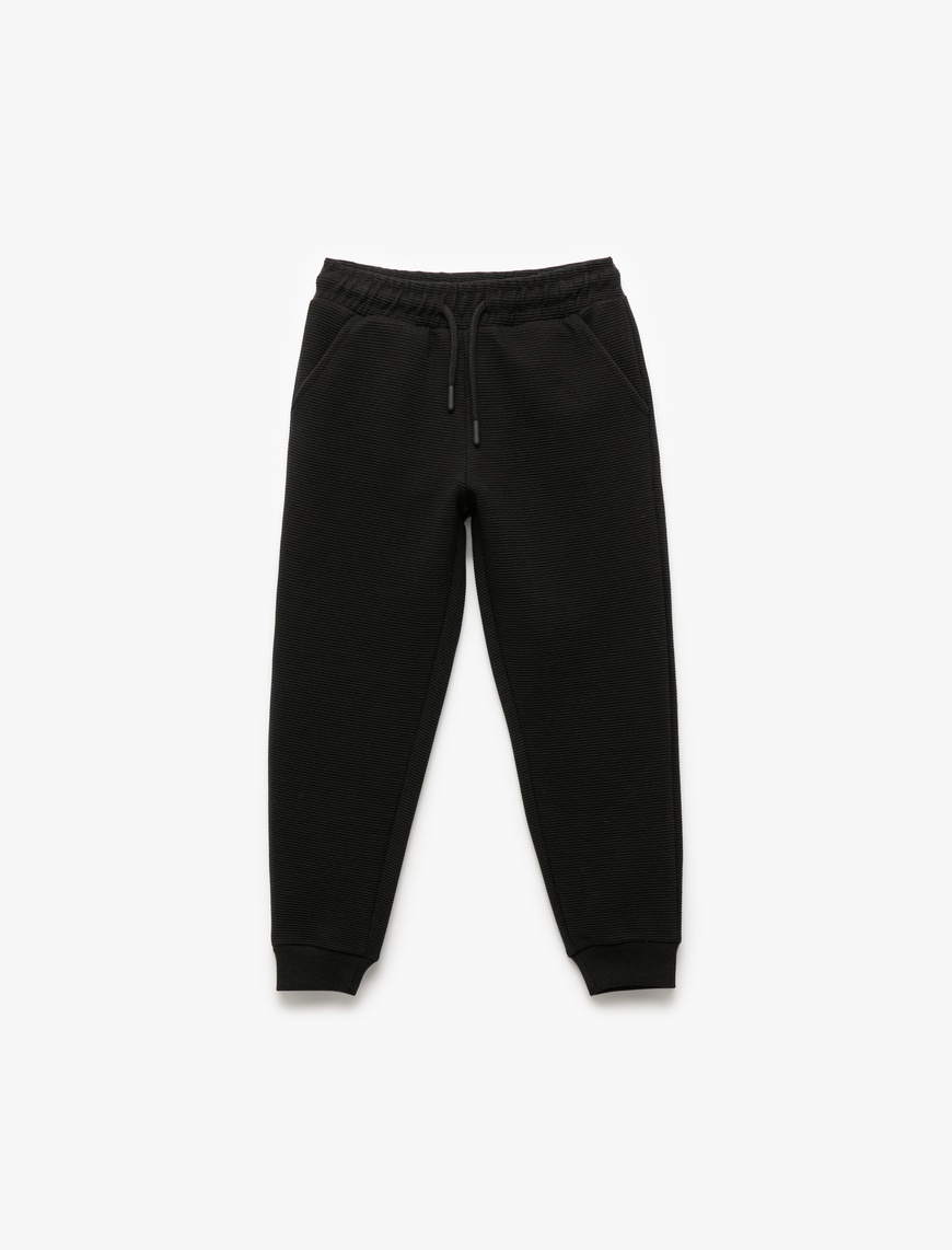  Erkek Çocuk Cepli Beli Bağcıklı Basic Jogger Eşofman Altı