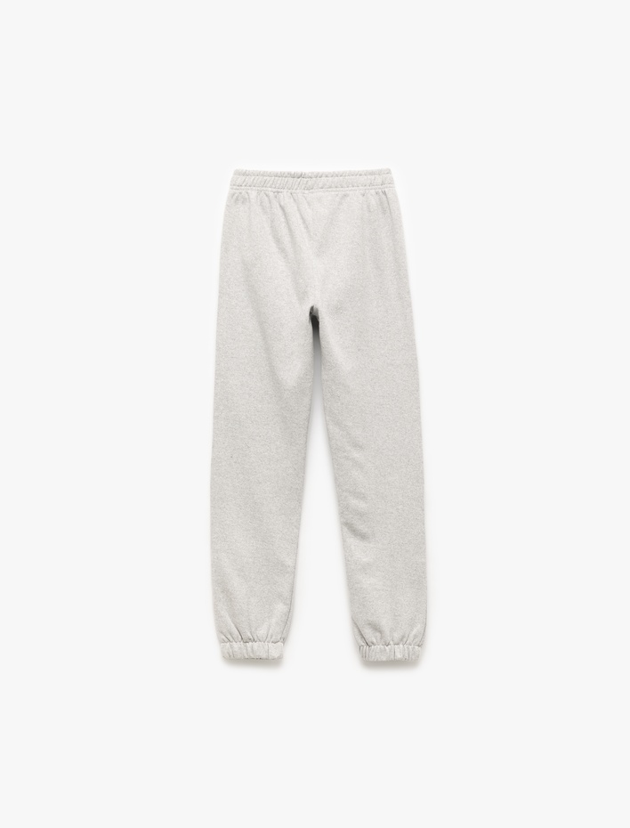 Kız Çocuk Beli Lastikli Şardonlu Basic Jogger Eşofman Altı