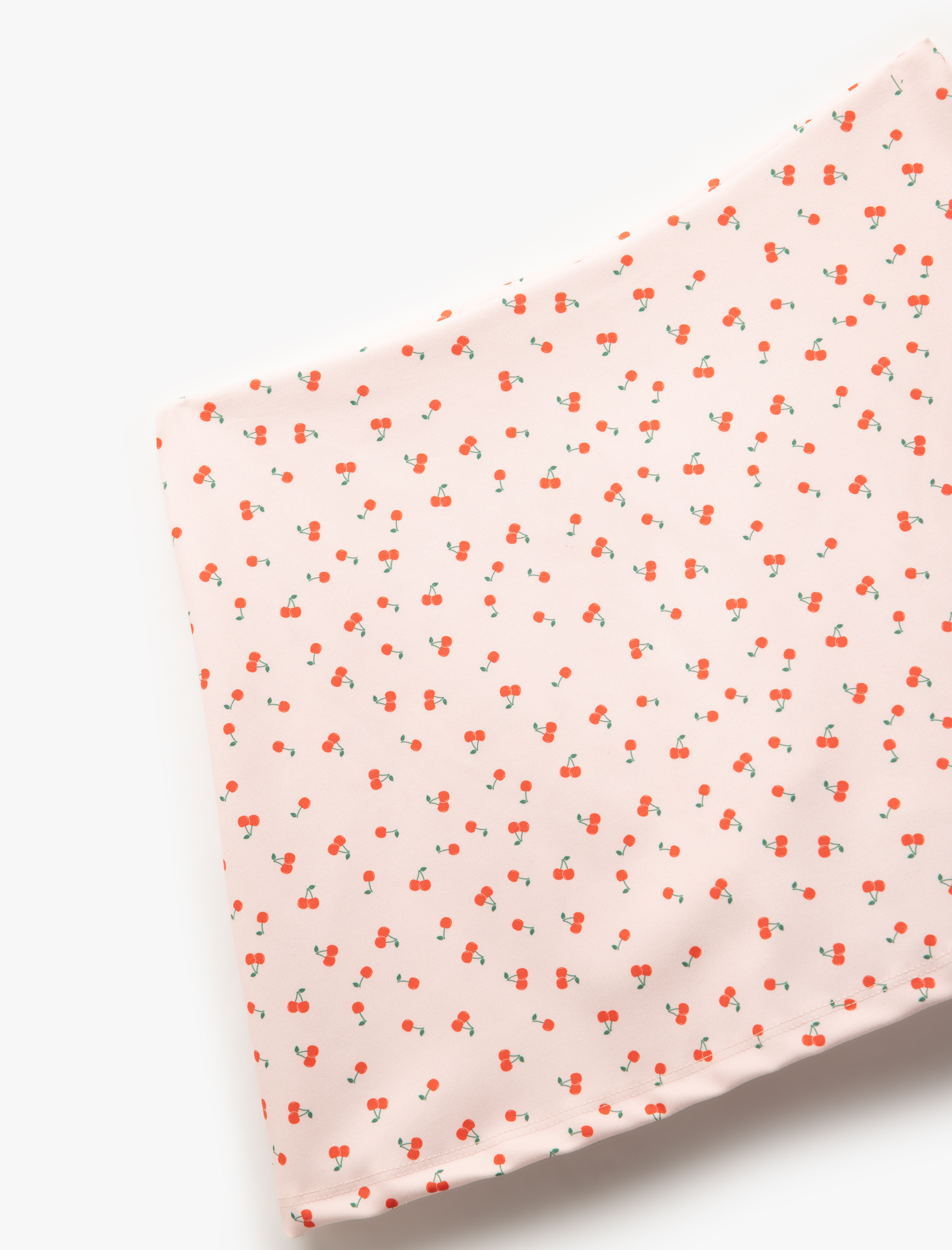   Kiraz Baskılı İnterlok Yüksek Bel Slim Fit Mini Spor Şort Etek