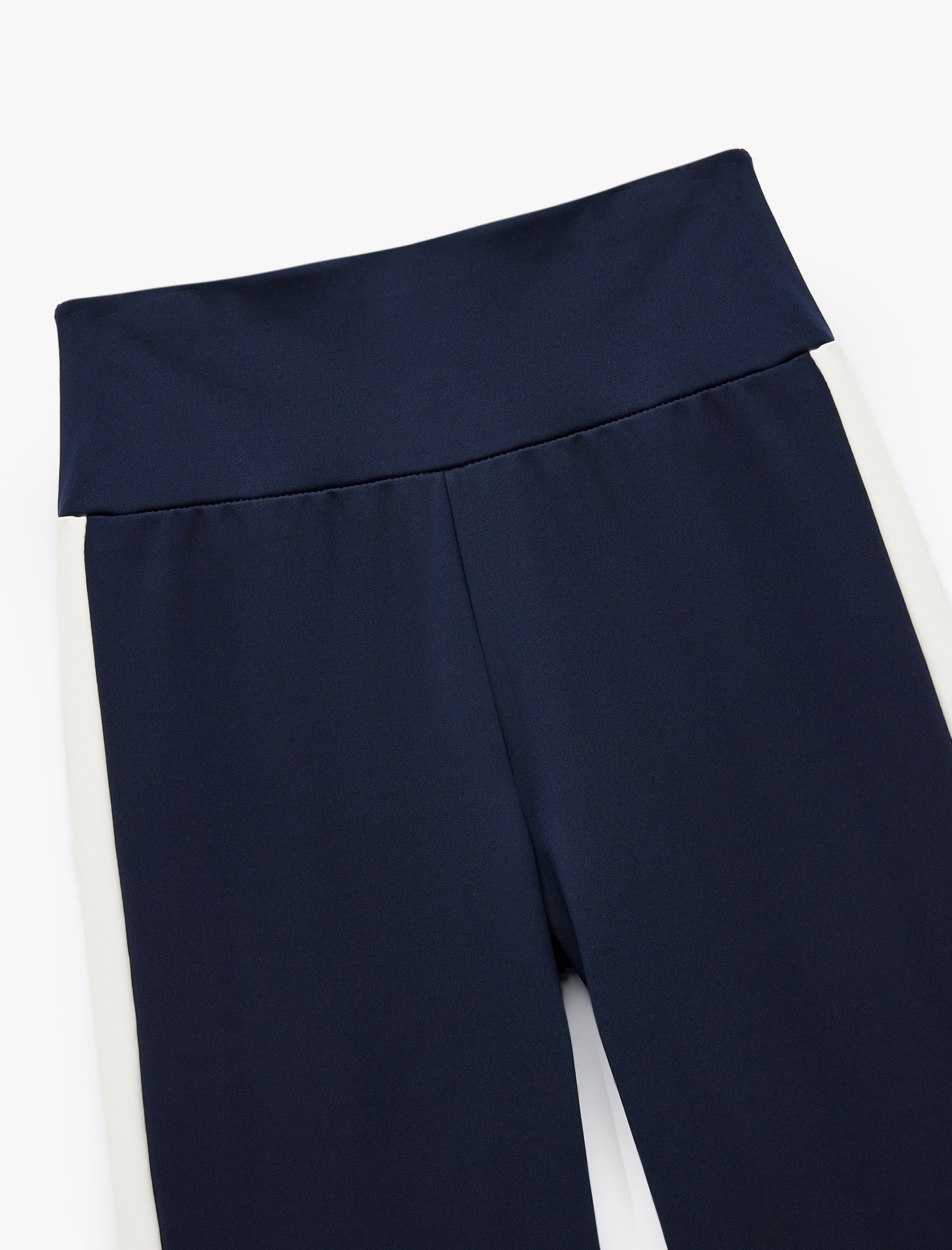 İspanyol Paça İnterlok Beli Katlı Dar Kesim Spor Tayt