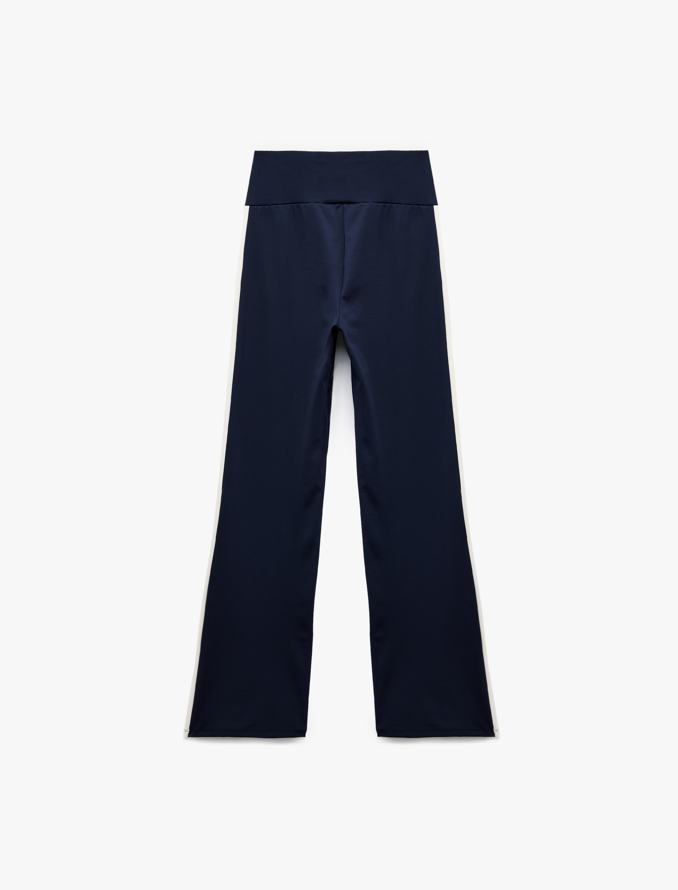 İspanyol Paça İnterlok Beli Katlı Dar Kesim Spor Tayt