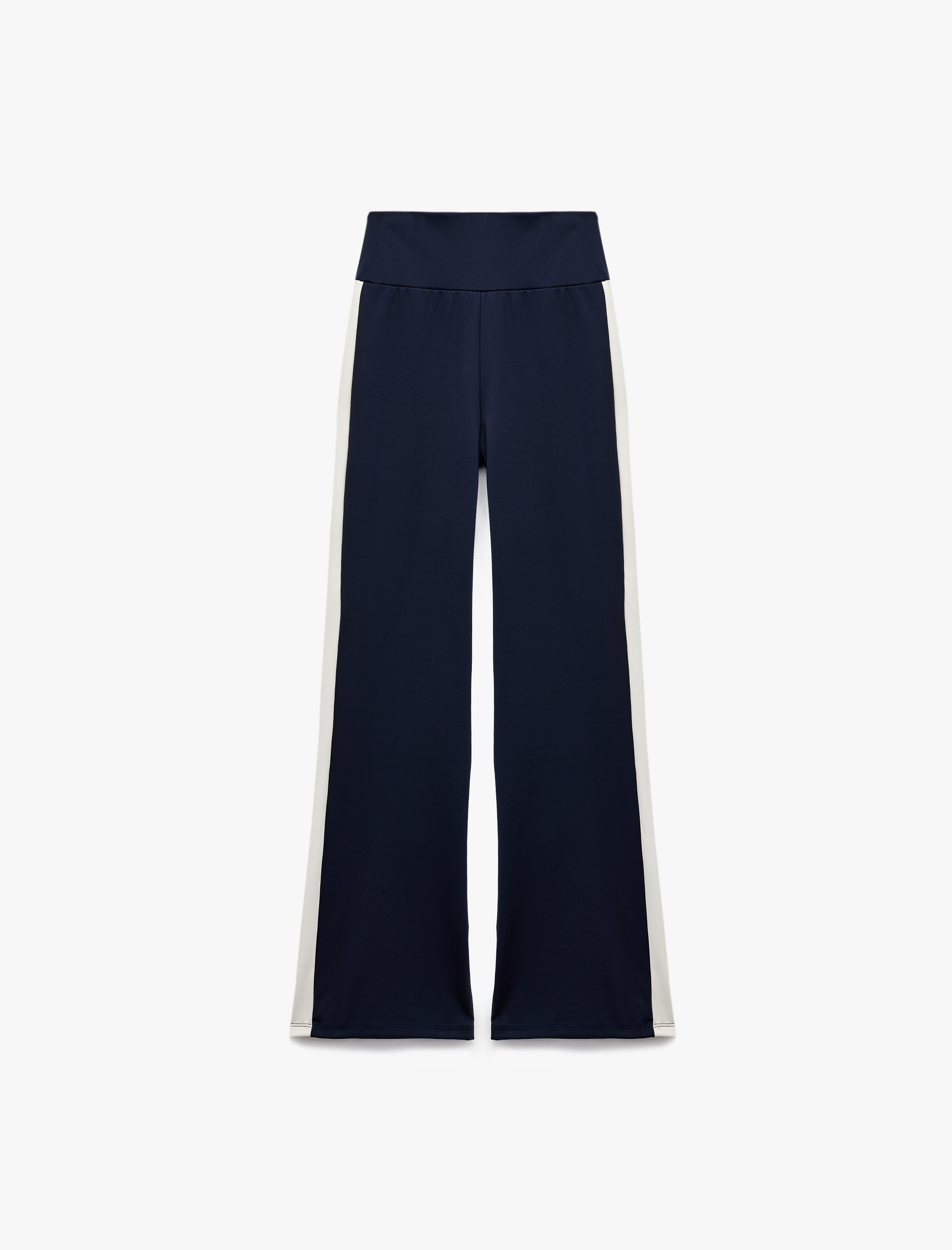 İspanyol Paça İnterlok Beli Katlı Dar Kesim Spor Tayt