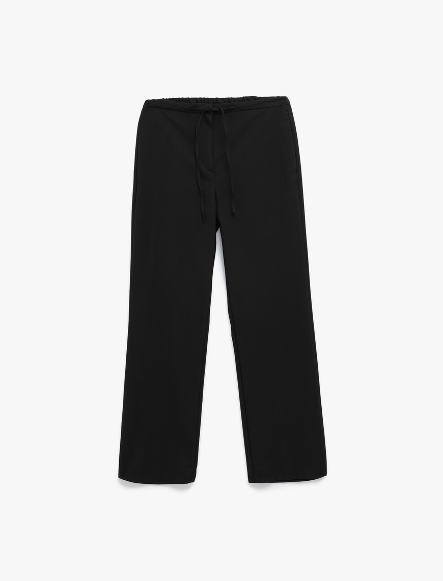  Normal Bel Beli Bağcıklı Düz Paça Pantolon