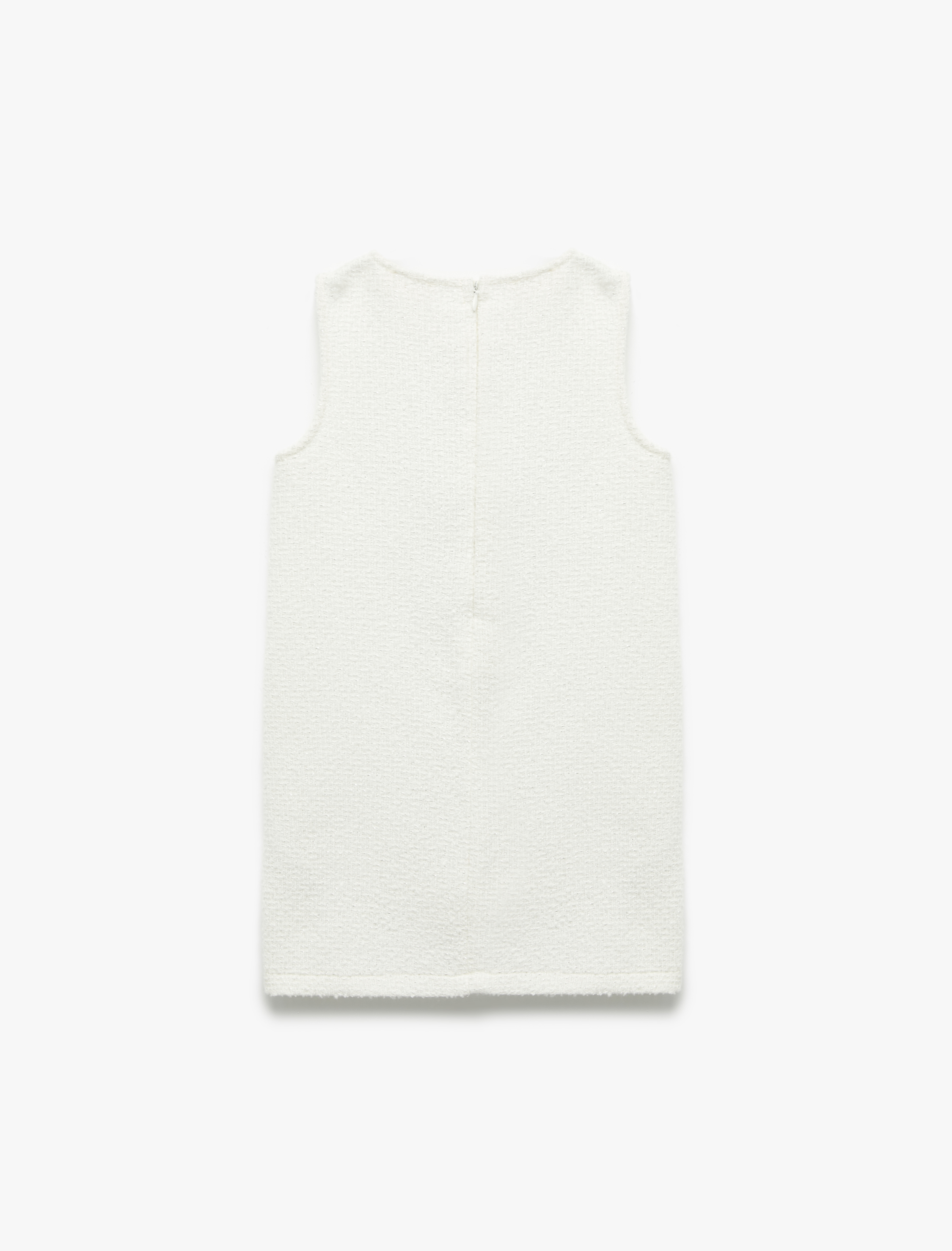  Kız Çocuk Fiyonk Detaylı Kolsuz Bisiklet Yaka Tüvit Jile Elbise