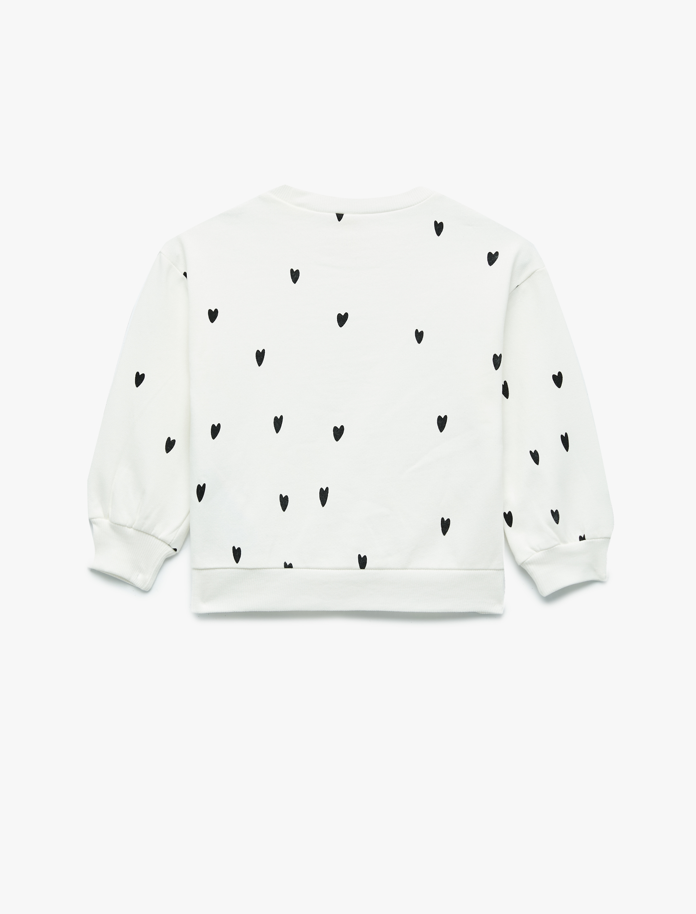  Kız Bebek Pamuklu Uzun Kollu Bisiklet Yaka Şardonlu Sweatshirt