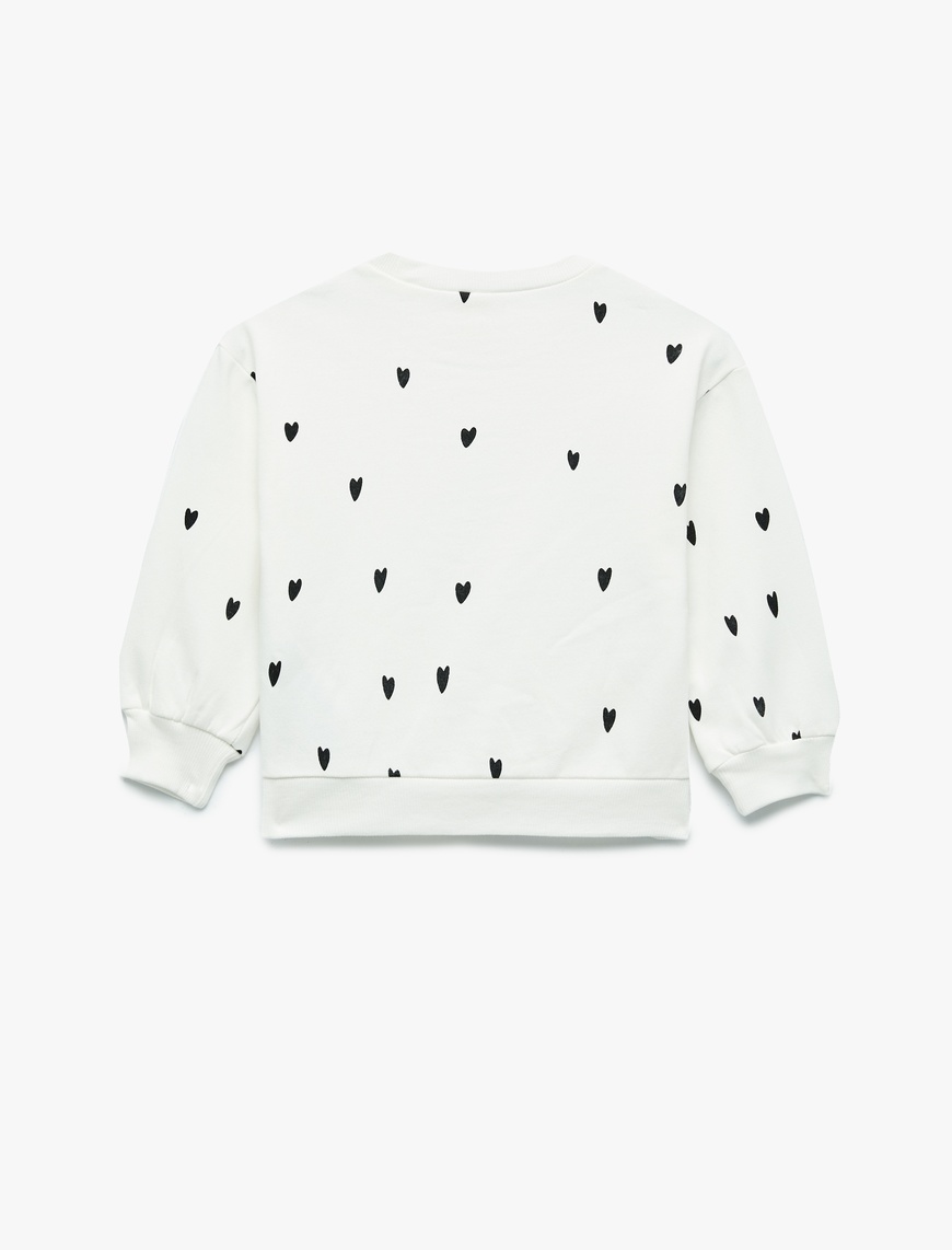  Kız Bebek Pamuklu Uzun Kollu Bisiklet Yaka Şardonlu Sweatshirt