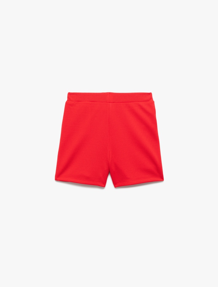 Kız Çocuk Beli Lastikli Kurvaze Şort Etek