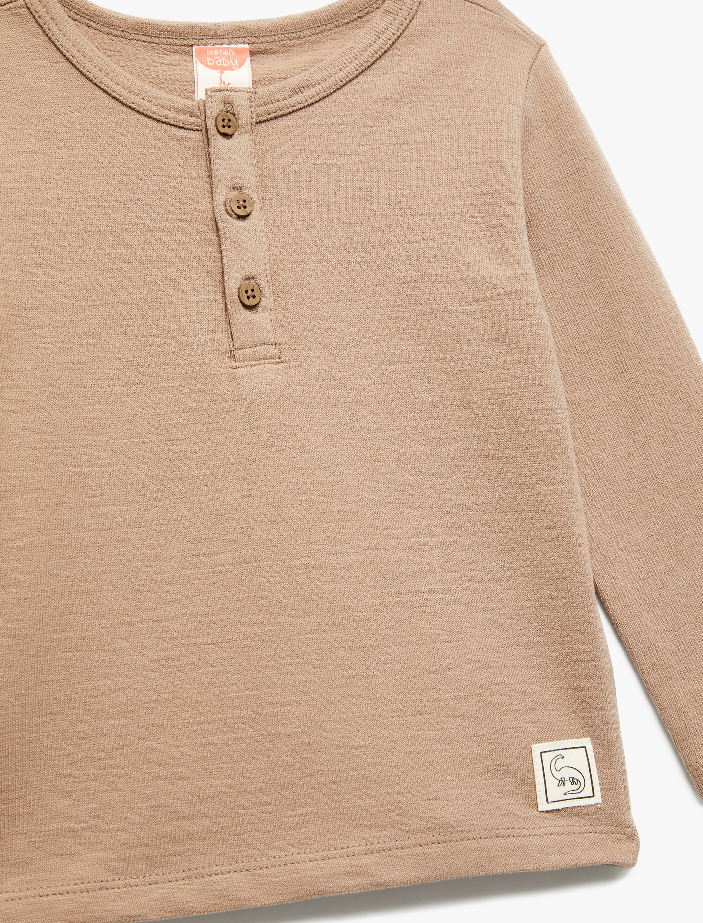  Erkek Bebek Pamuklu Uzun Kollu Düğmeli Tişört