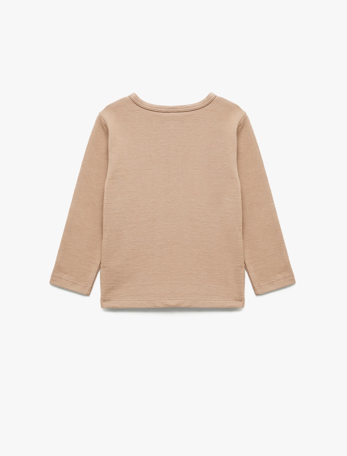 Erkek Bebek Pamuklu Uzun Kollu Düğmeli Tişört