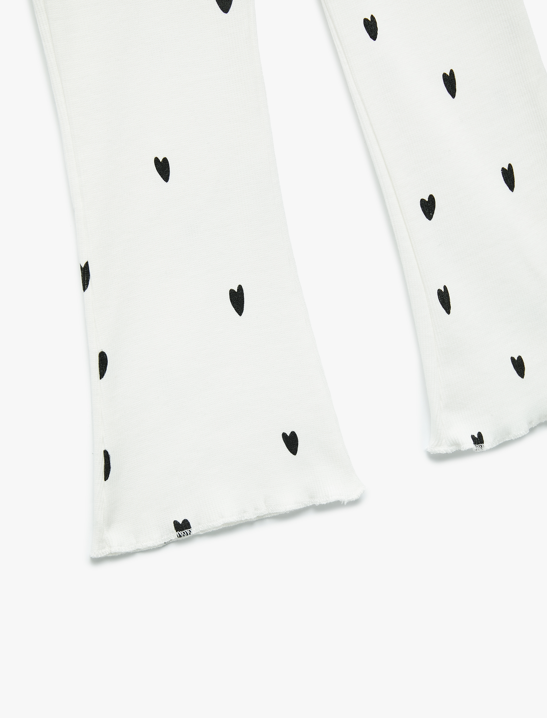  Kız Bebek Pamuklu Kalp Baskılı Kaşkorse İspanyol Paça Tayt