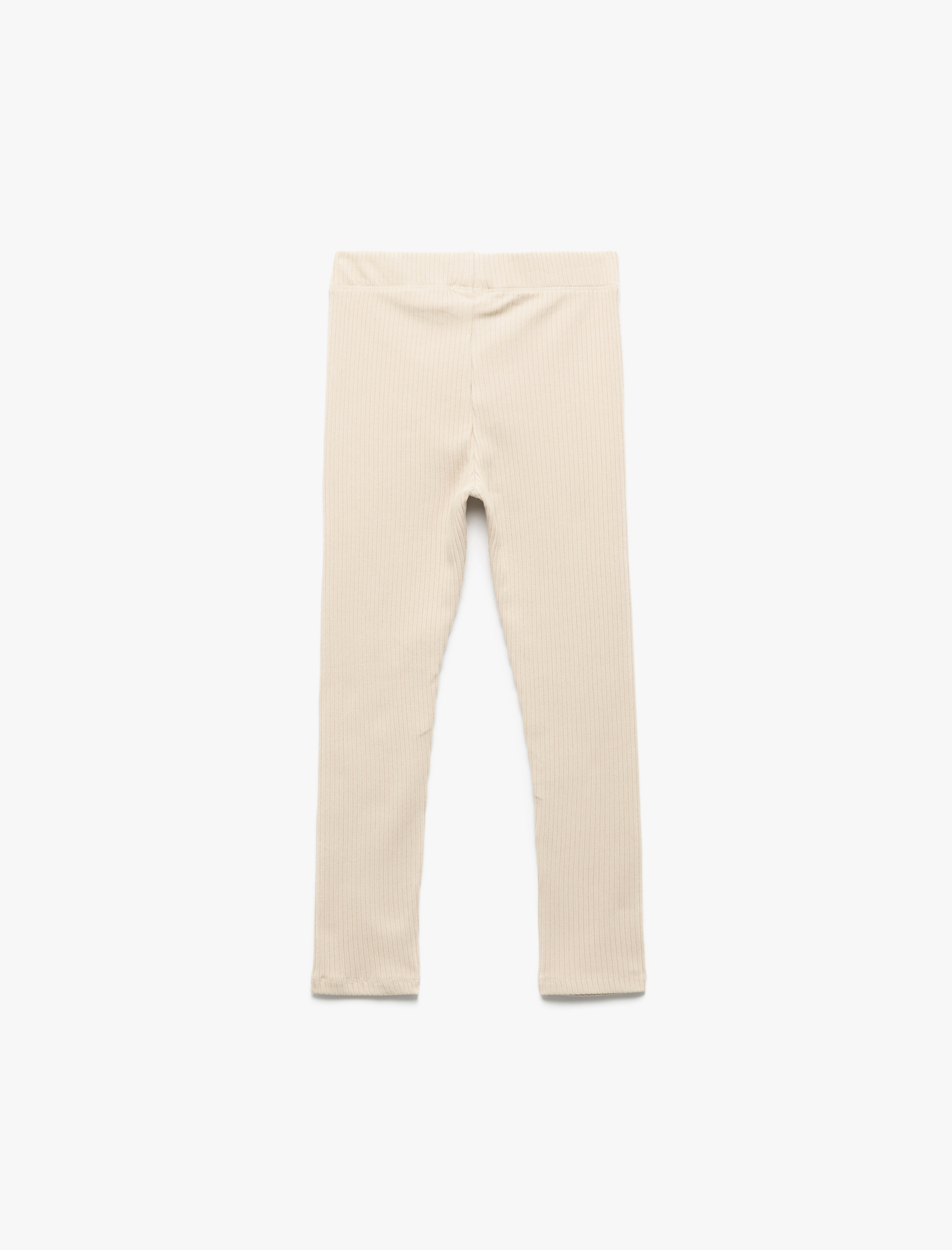  Kız Çocuk Pamuklu Kaşkorse Ribana Detaylı Bilek Boy Tayt