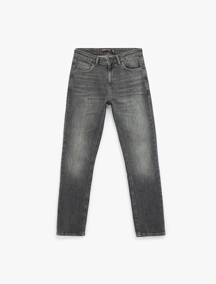 Pamuklu Normal Bel Düz Paça Straight Fit Jean Pantolon - Mark Jean