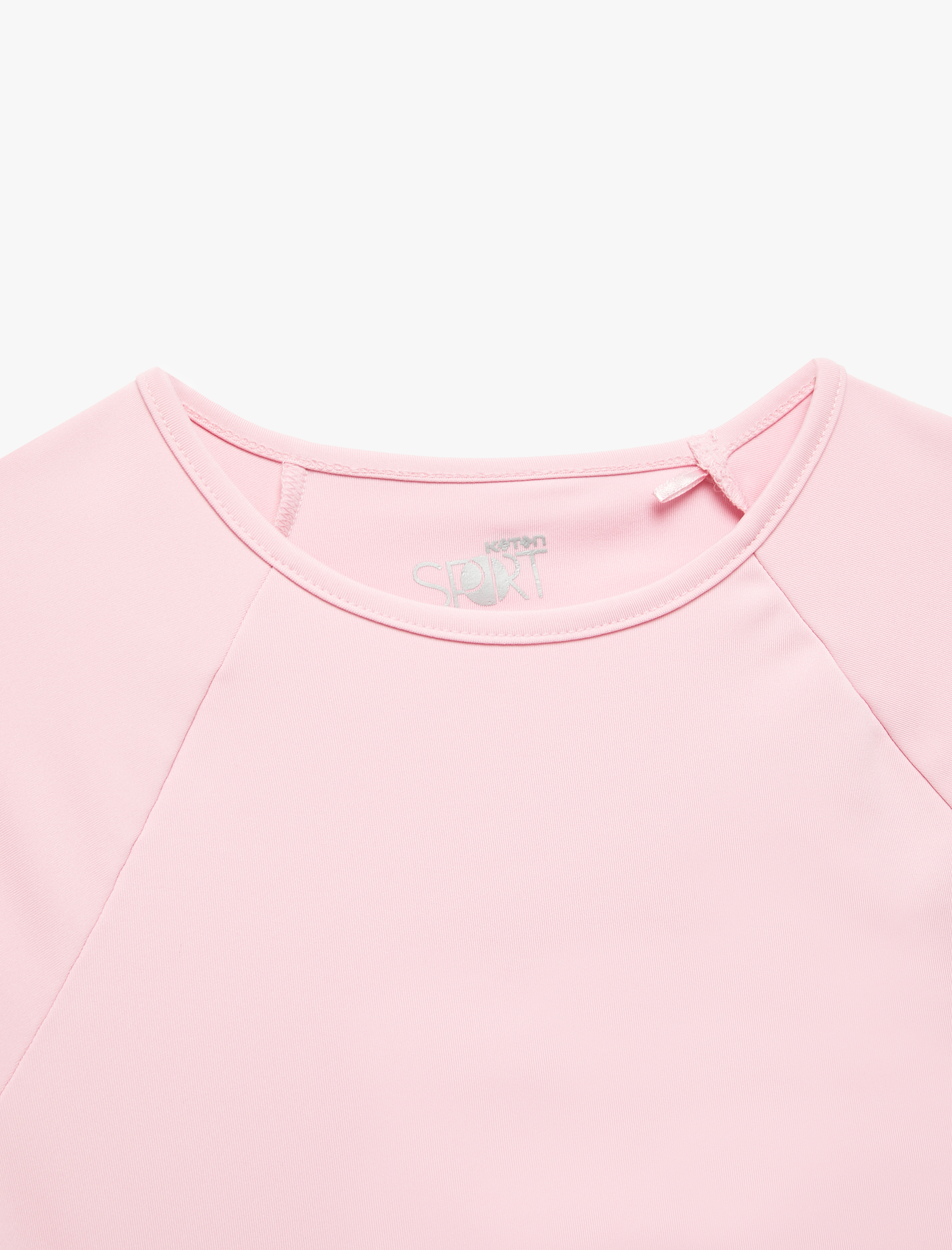   Kısa Kollu Bisiklet Yaka Bağlama Detaylı Spor Tişört