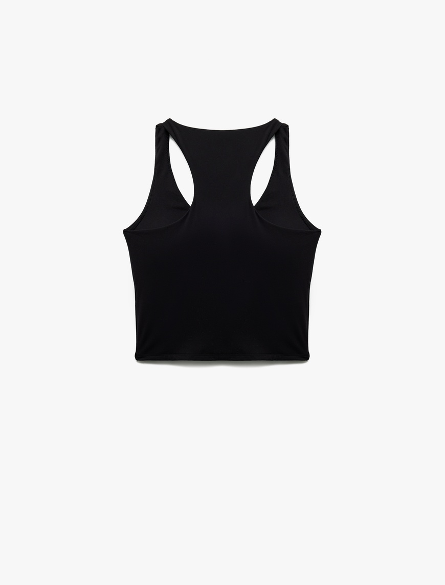   U Yaka Kolsuz Slim Fit İnterlok Sporcu Atleti