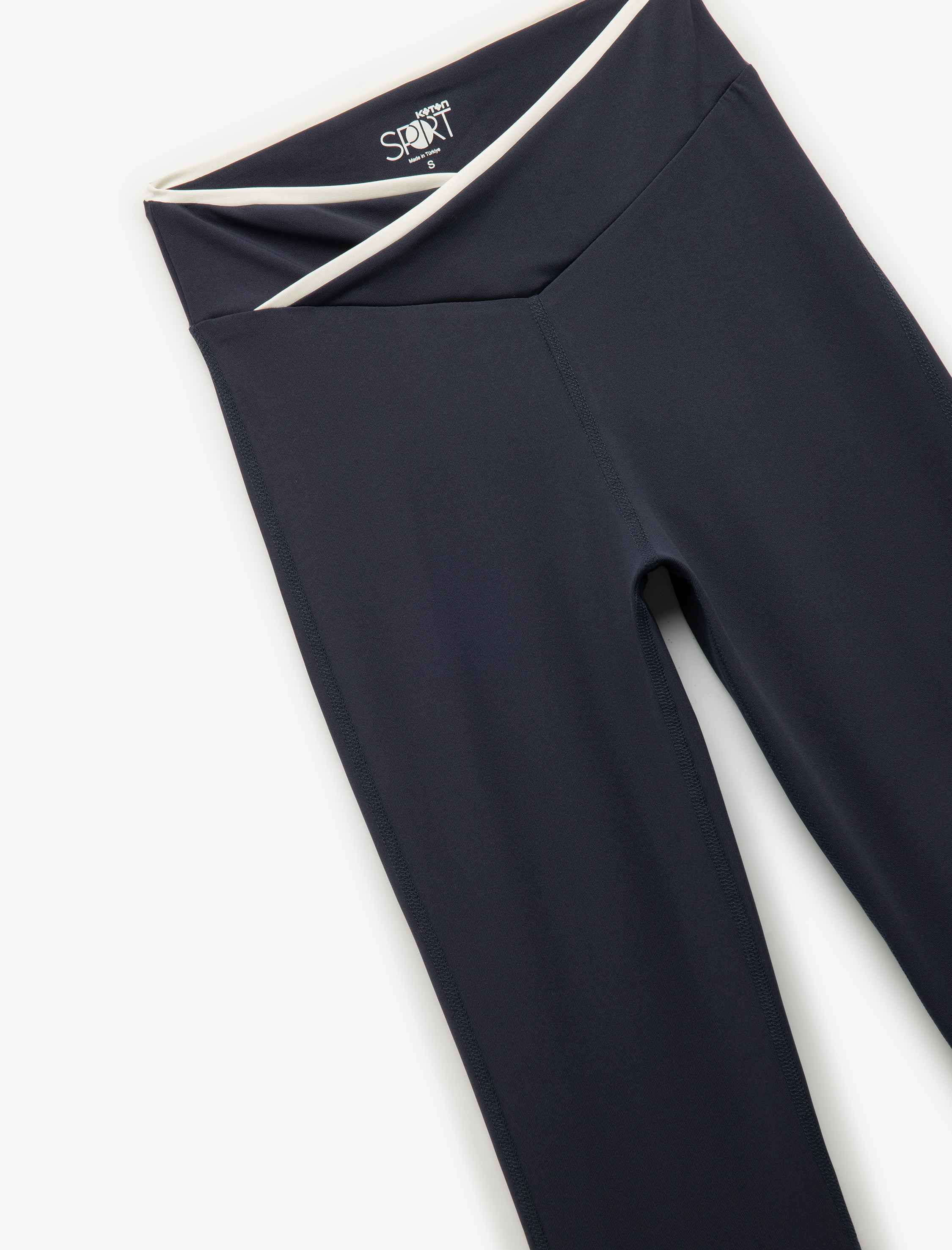   Yüksek Bel Biyeli Dar Kesim İnterlok İspanyol Paça Spor Tayt