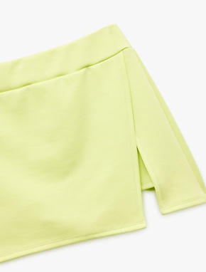 Yüksek Bel Modal Karışımlı Yırtmaçlı Mini Spor Şort Etek_4