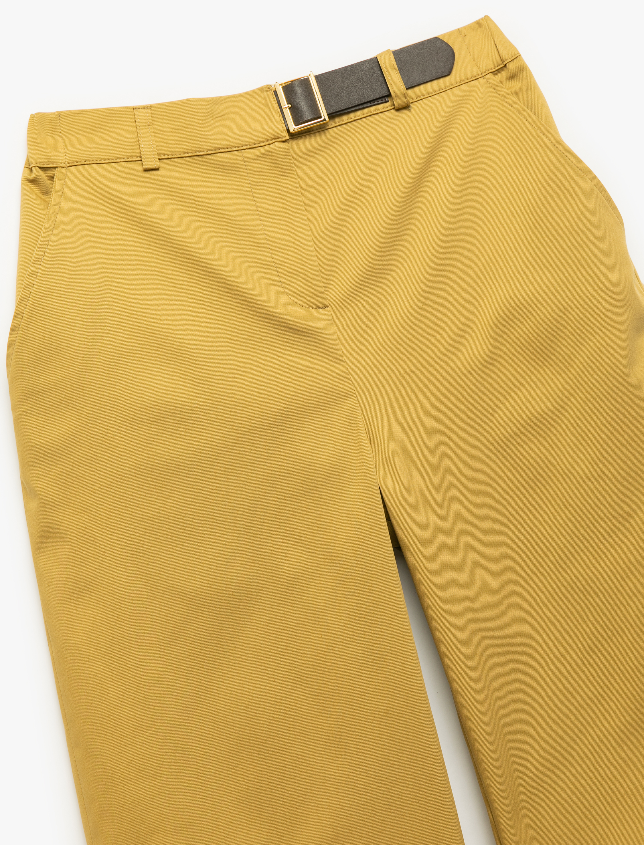   Cepli Yarım Kemer Detaylı Yüksek Bel Geniş Paça Baggy Pantolon