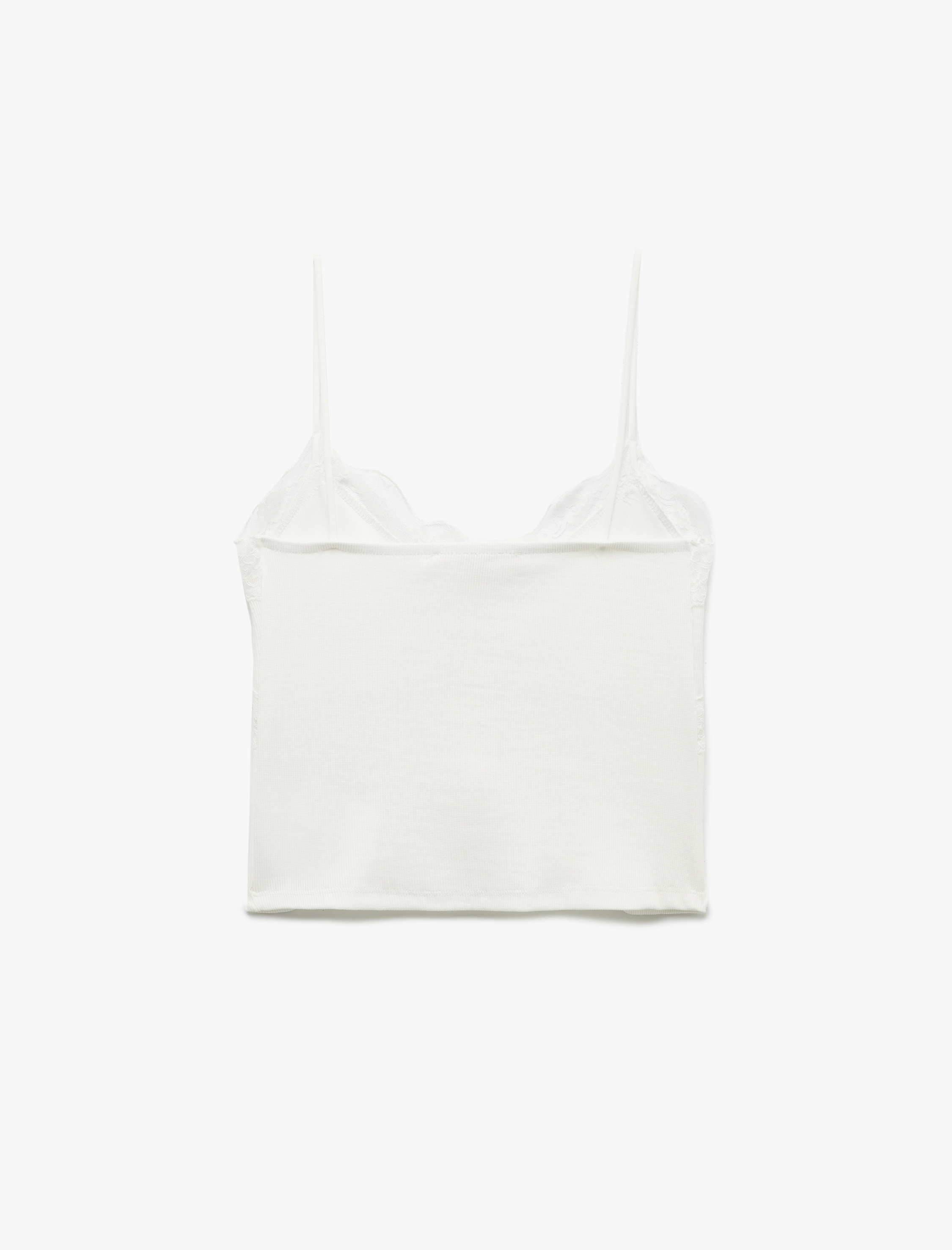   Pamuklu Slim Fit Dantelli İnce Askılı Bluz