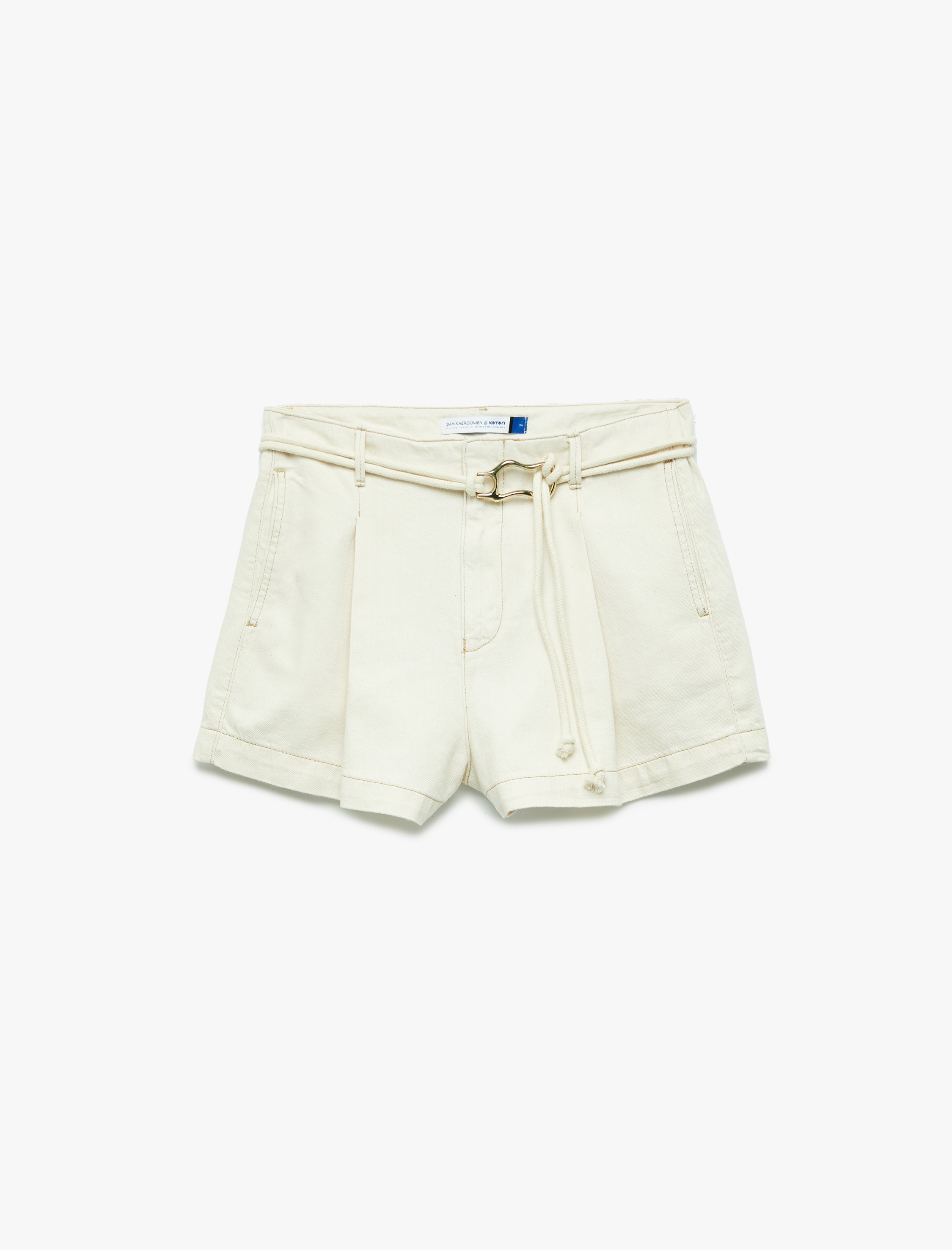   Koton X Şahika Ercümen - Yüksek Bel Kemerli Pamuklu Şort