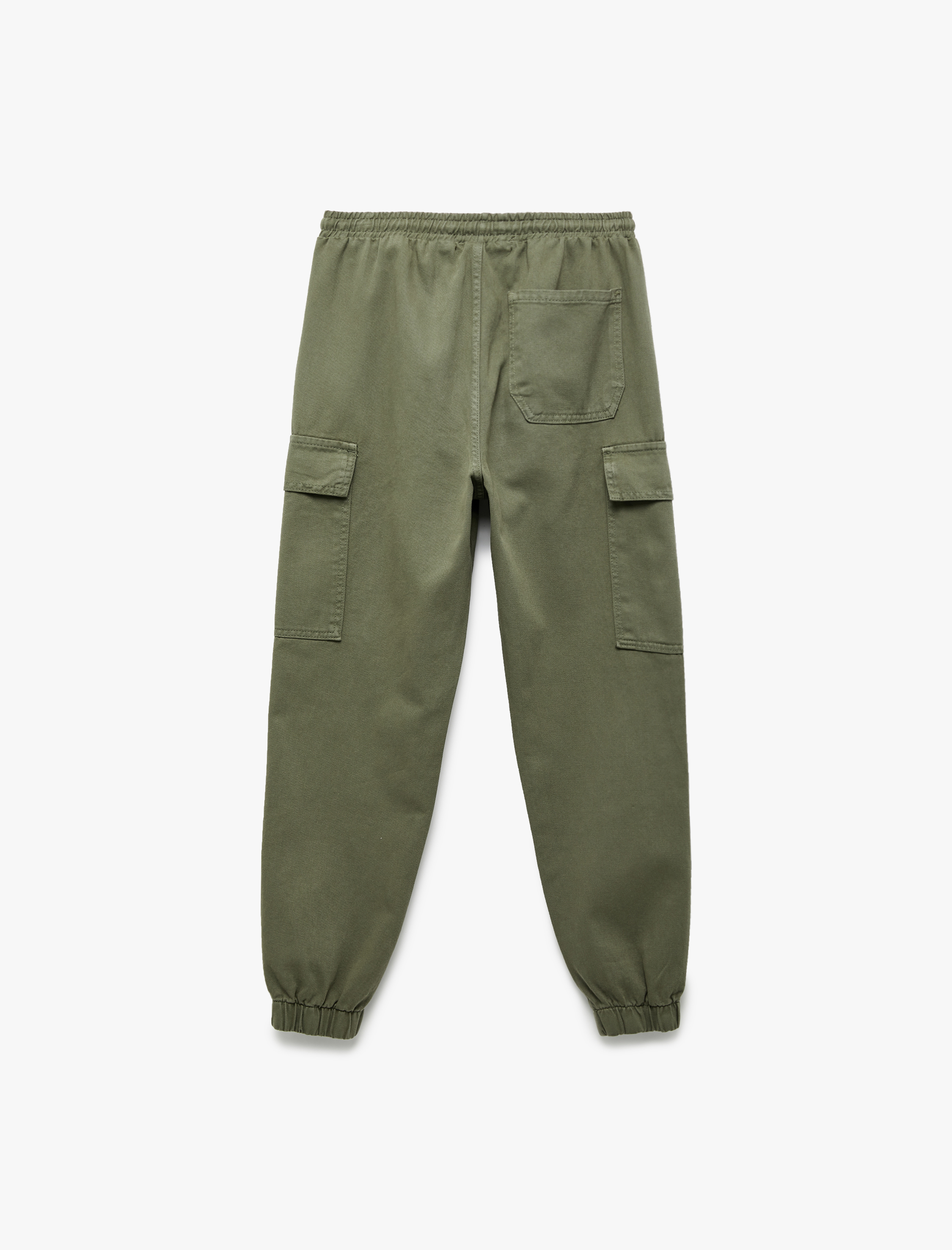  Beli Bağcıklı Kargo Cep Detaylı Pamuklu Rahat Kesim Gabardin Jogger Pantolon