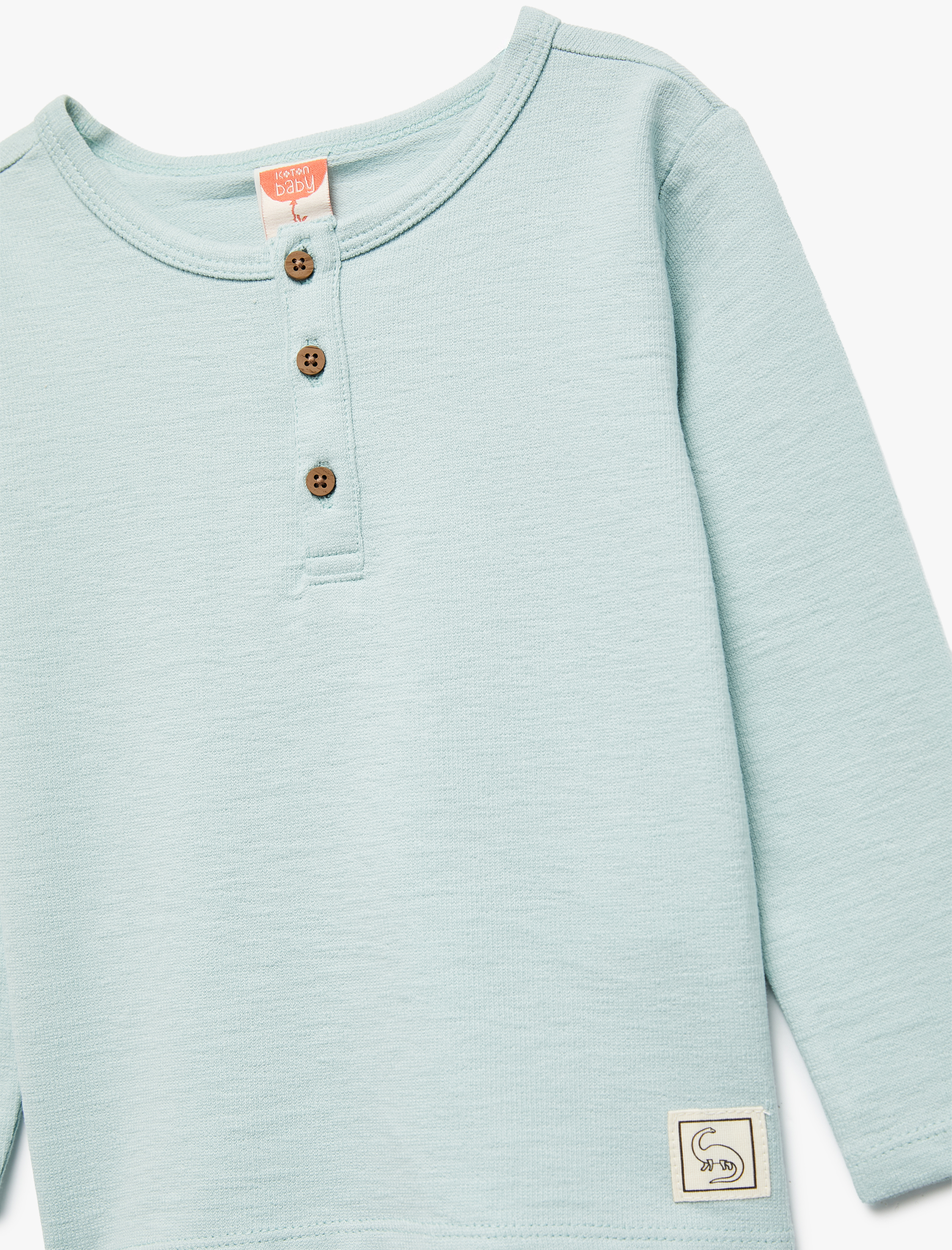  Erkek Bebek Pamuklu Uzun Kollu Düğmeli Tişört