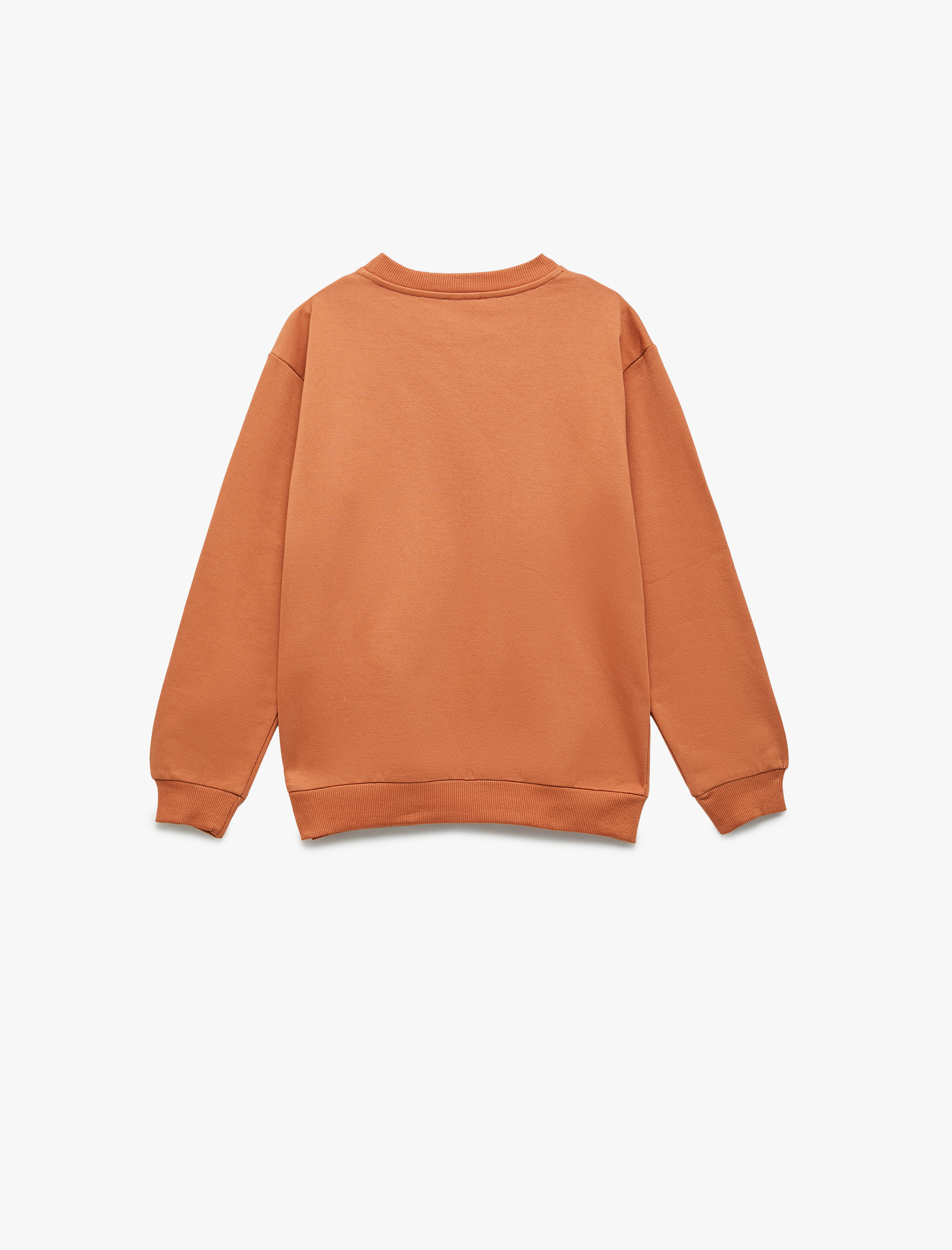  Erkek Çocuk Pamuklu Uzun Kollu Bisiklet Yaka Baskılı Oversize Sweatshirt
