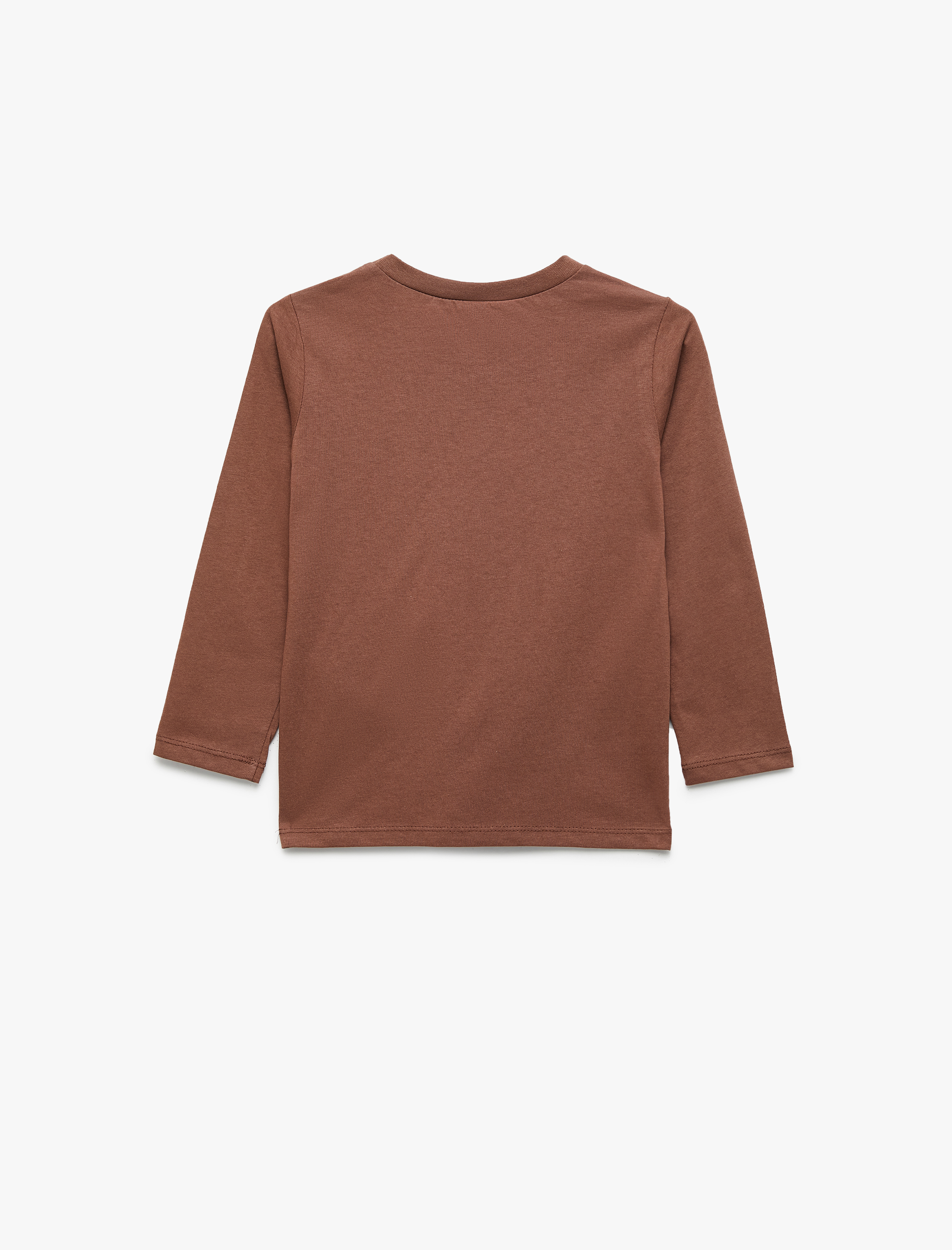  Erkek Bebek Dinozor Nakışlı Uzun Kollu Bisiklet Yaka Pamuklu Tişört