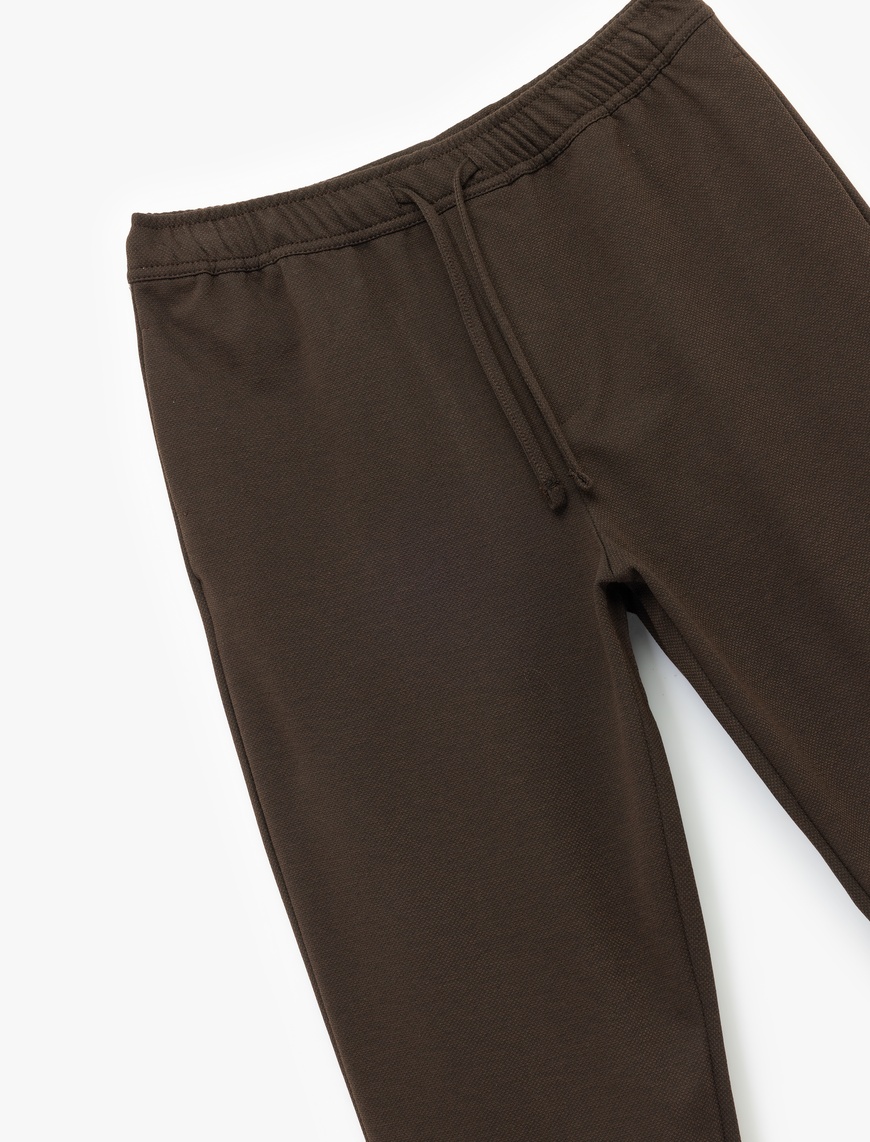  Straight Fit Pike Kumaş Cep Detaylı Beli Bağcıklı Pantolon