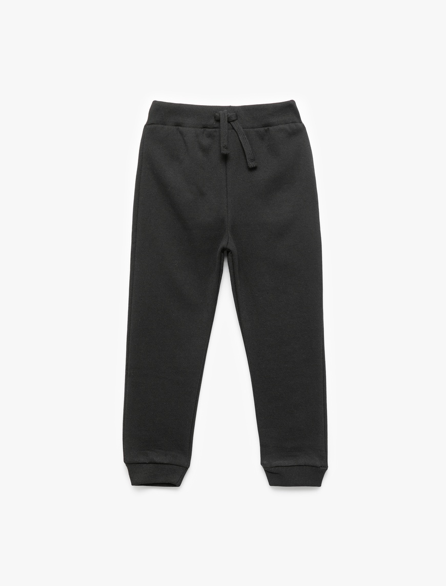  Erkek Bebek Beli Lastikli Şardonlu Basic Jogger Eşofman Altı