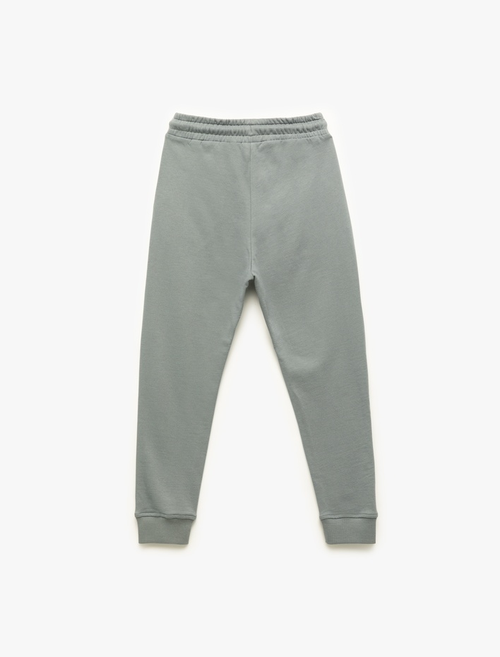 Erkek Çocuk Baskılı Beli Bağlamalı Şardonlu Pamuklu Eşofman Altı