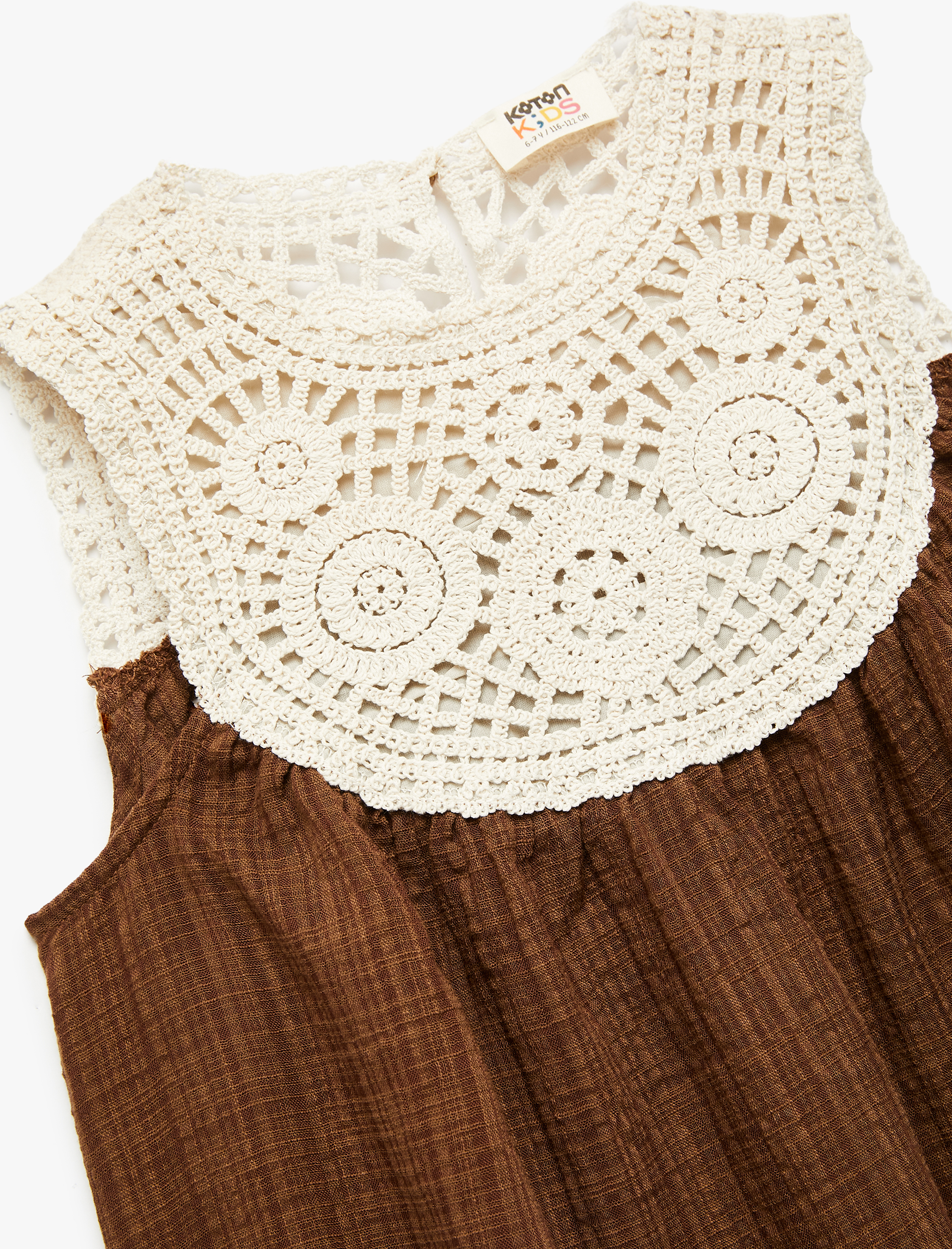  Kız Çocuk Pamuklu Viskon Kolsuz Bisiklet Yaka Nakışlı Bluz