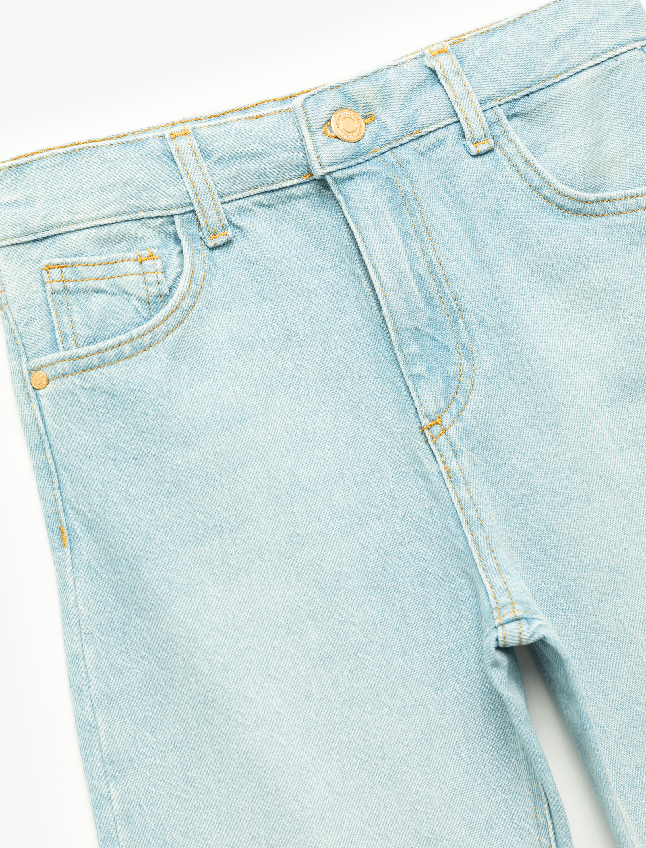 Kız Çocuk Pamuklu Cepli Mom Fit Denim Pantolon