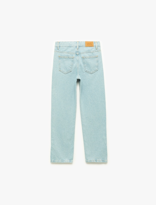 Pamuklu Cepli Mom Fit Denim Pantolon_1