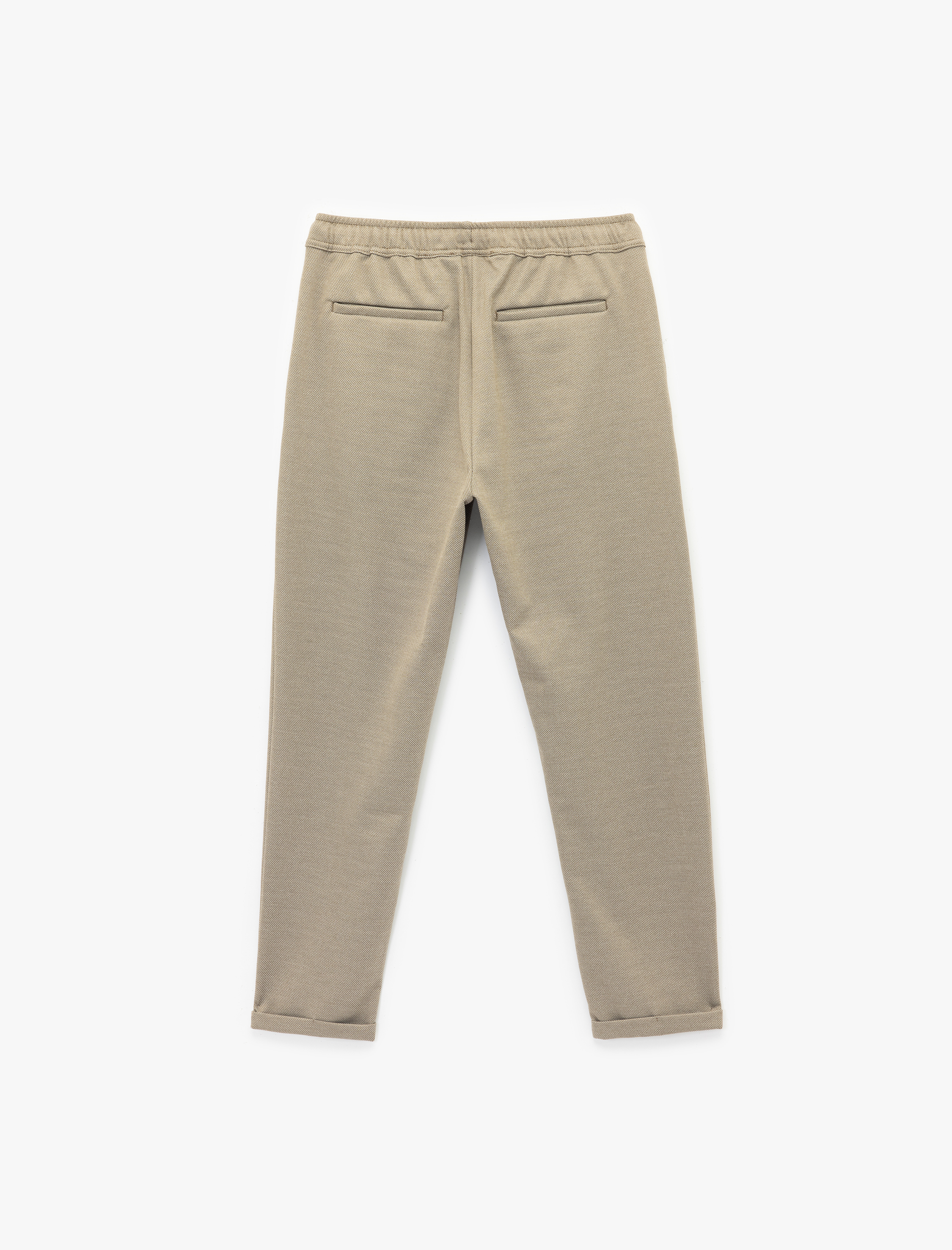   Straight Fit Pike Kumaş Cep Detaylı Rahat Kesim Beli Bağcıklı Pantolon