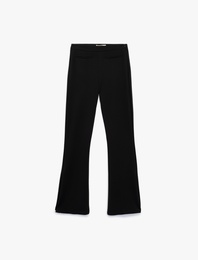 Slim Fit Yırtmaç Detaylı İspanyol Paça Pantolon