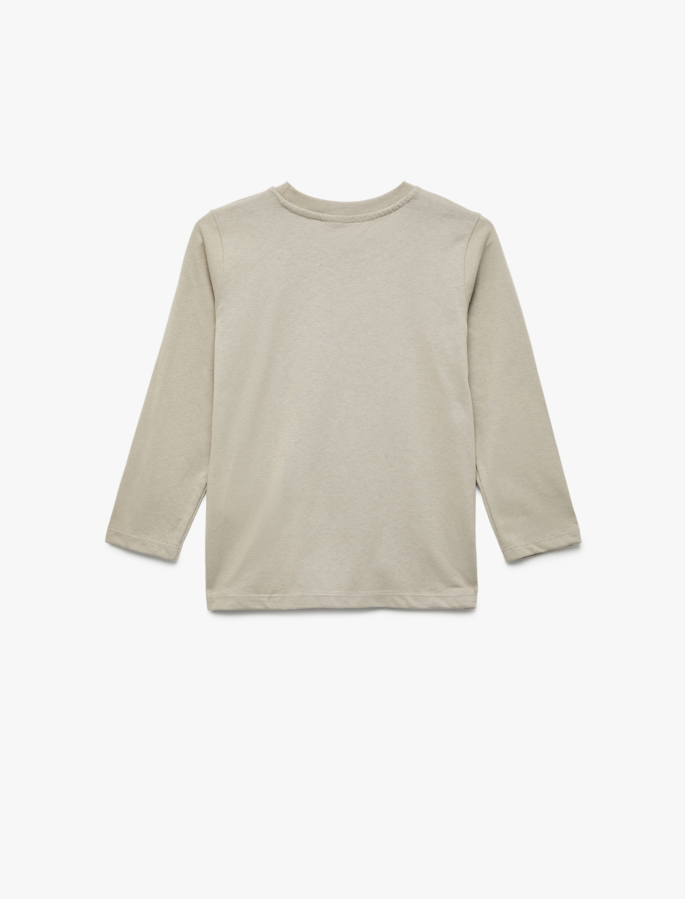  Erkek Bebek Pamuklu Uzun Kollu Bisiklet Yaka Kaplan Baskılı Tişört