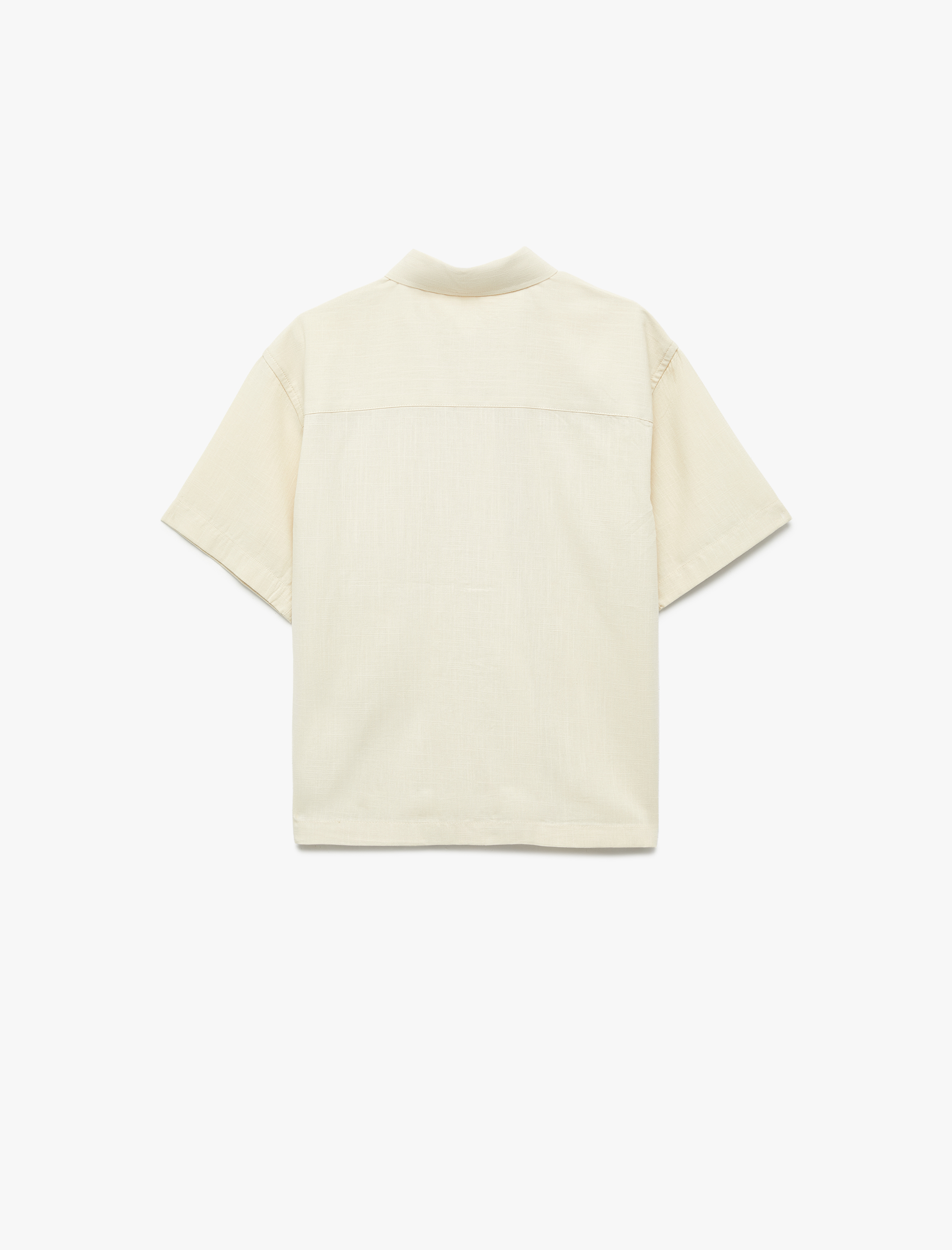  Erkek Çocuk Pamuklu Düğmeli Kapaklı Cepli Kısa Kollu Gömlek